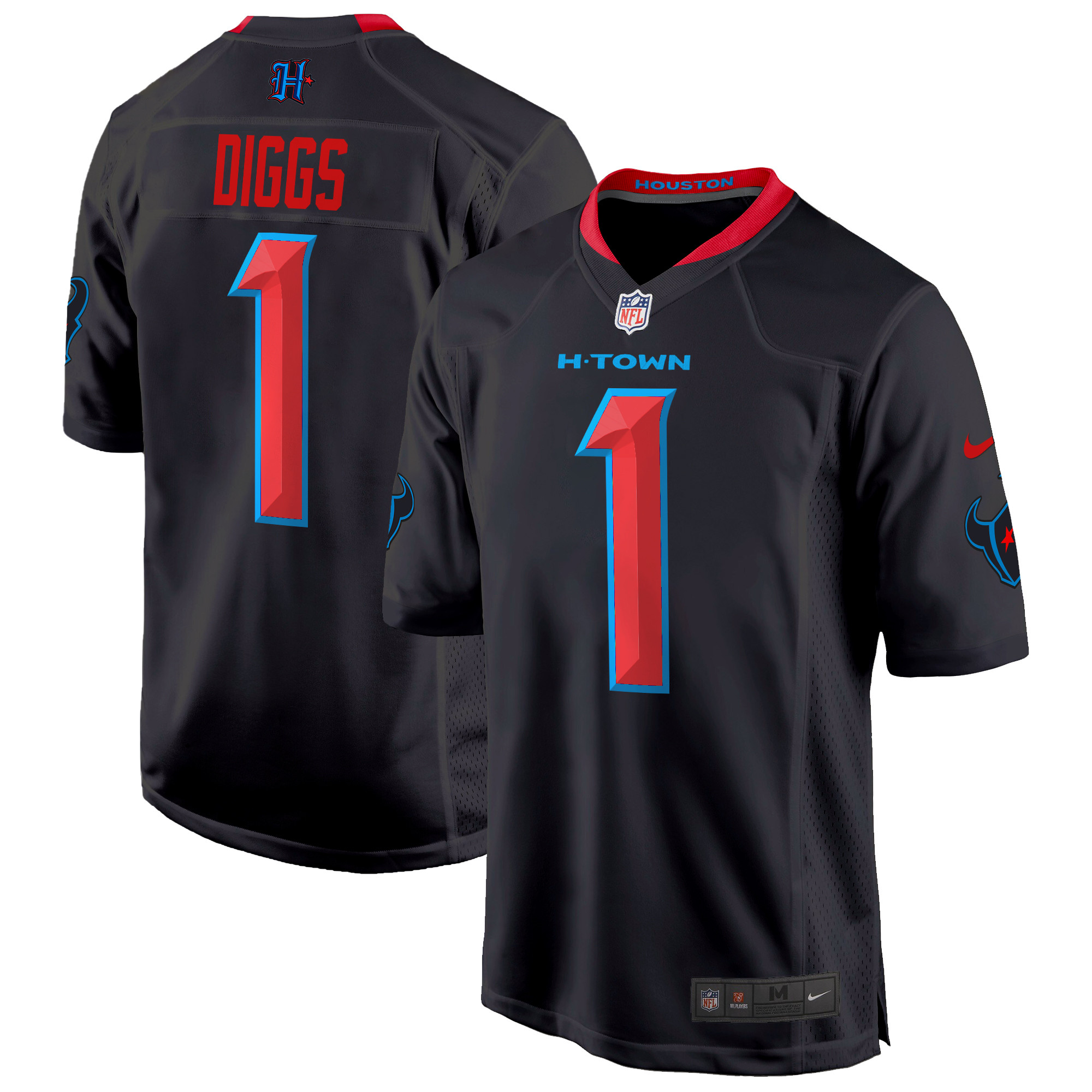 Stefon Diggs Men's Houston Texans 2024 Game Navy Limited Jersey - All Stitched