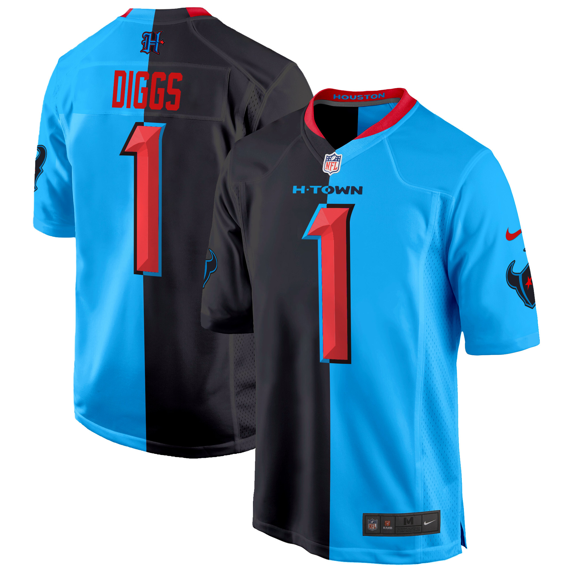 Stefon Diggs Men's Houston Texans 2024 Game Split Jersey - All Stitched