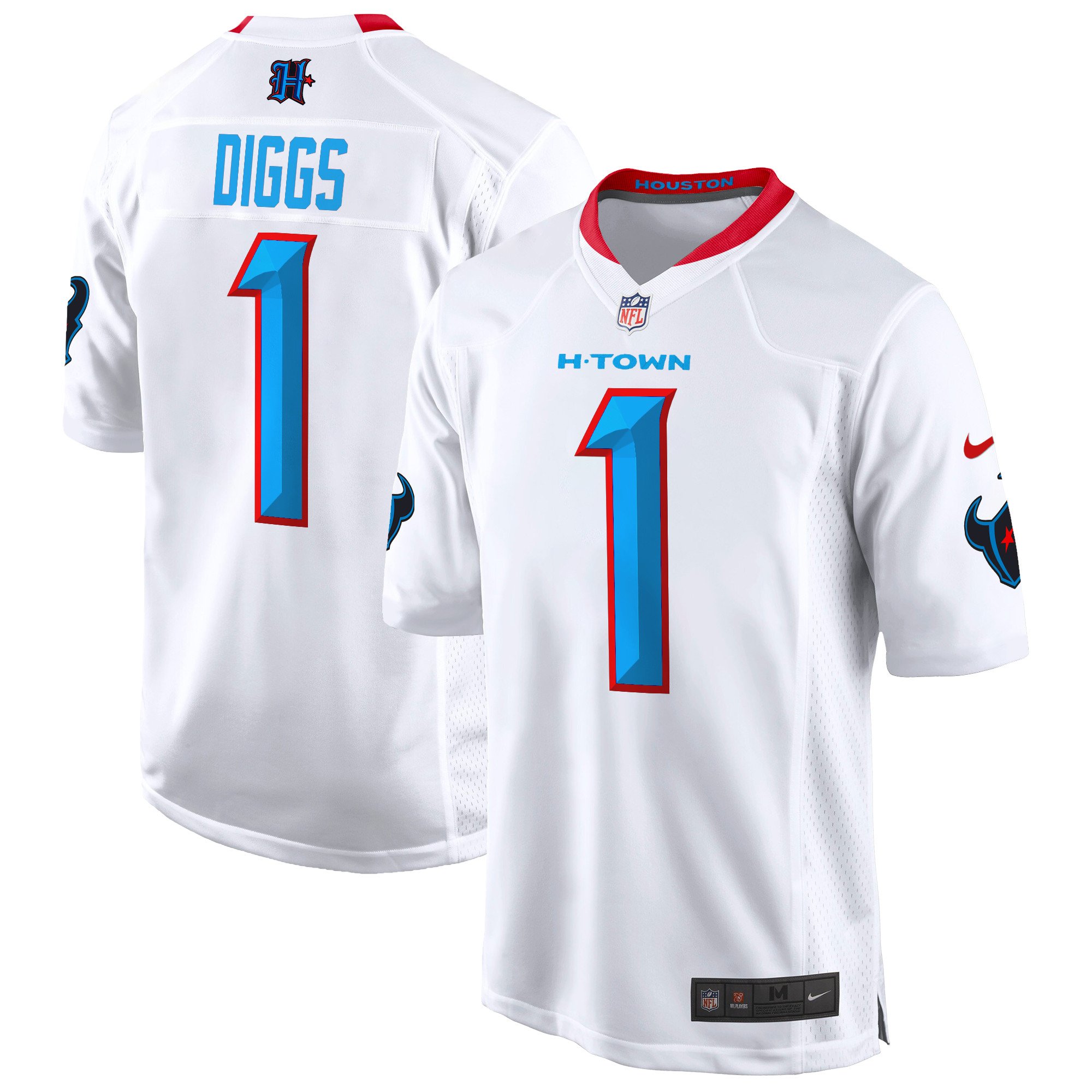Stefon Diggs Men's Houston Texans 2024 Game White Jersey - All Stitched