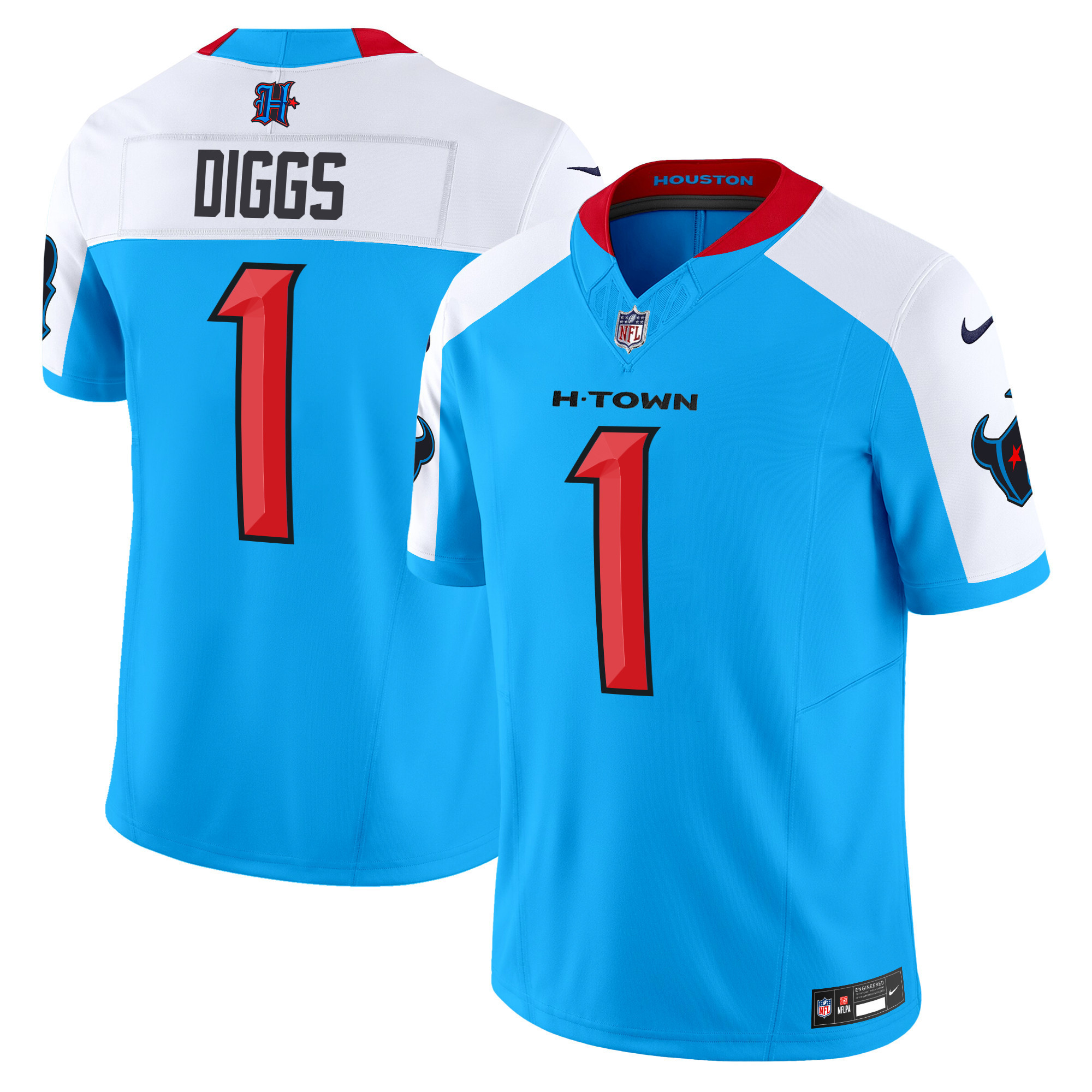 Stefon Diggs Men's Houston Texans 2024 Vapor Limited Blue Alternate Jersey - All Stitched