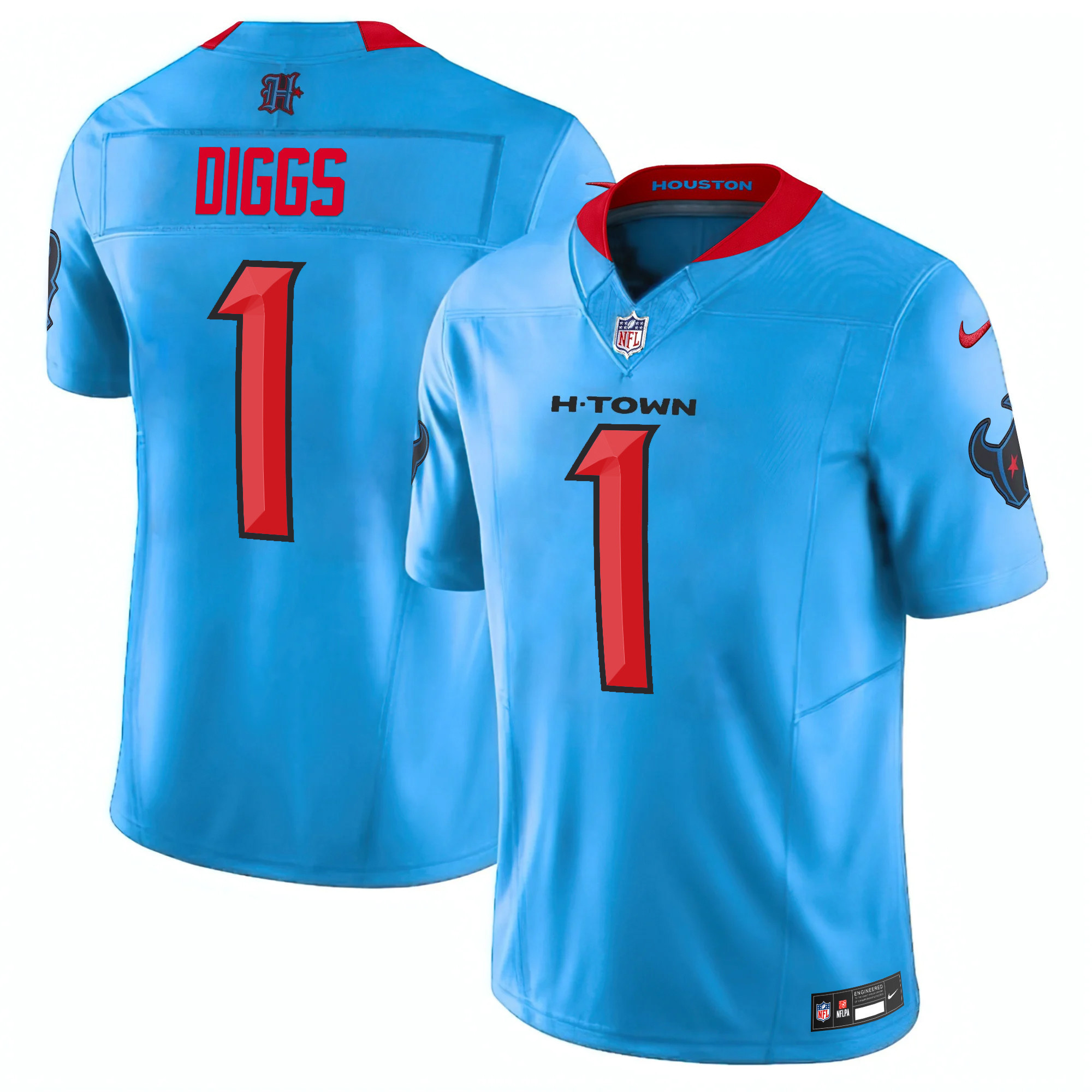 Stefon Diggs Men's Houston Texans 2024 Vapor Limited Blue Jersey - All Stitched
