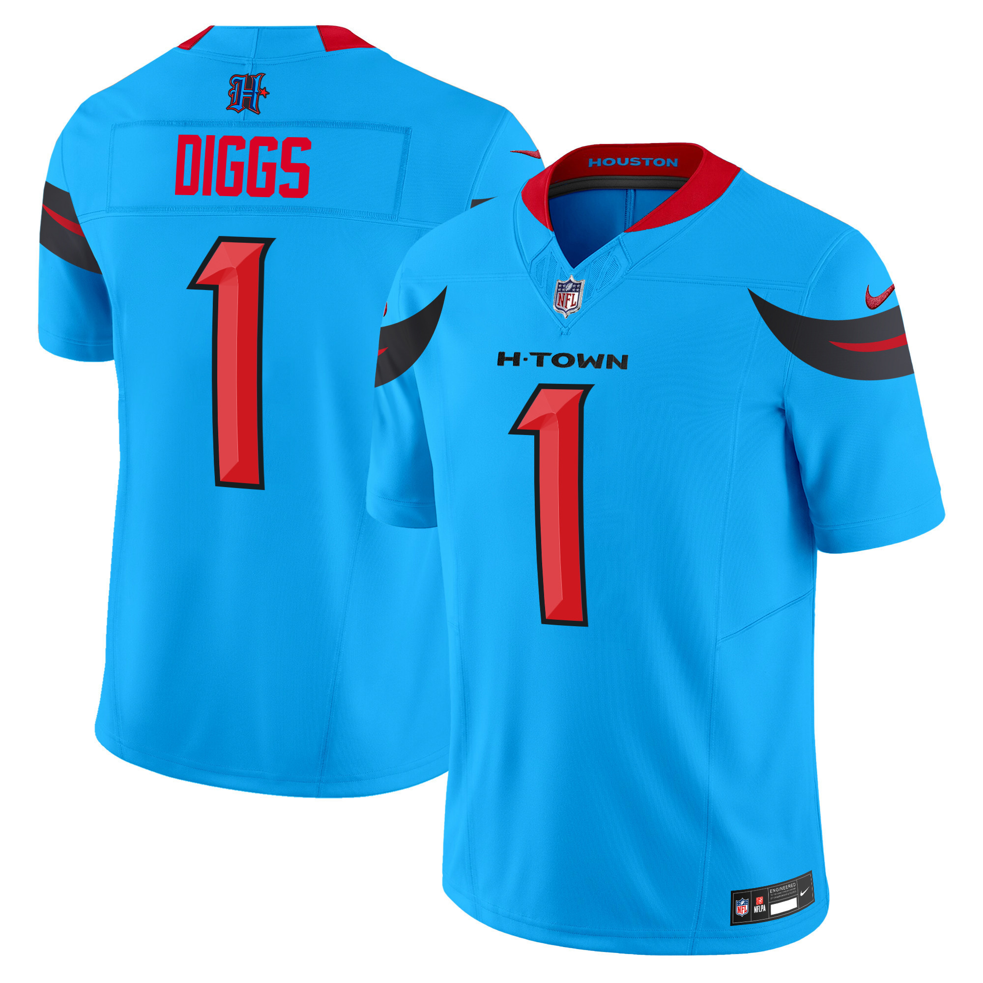 Stefon Diggs Men's Houston Texans 2024 Vapor Limited Blue Jersey - All Stitched