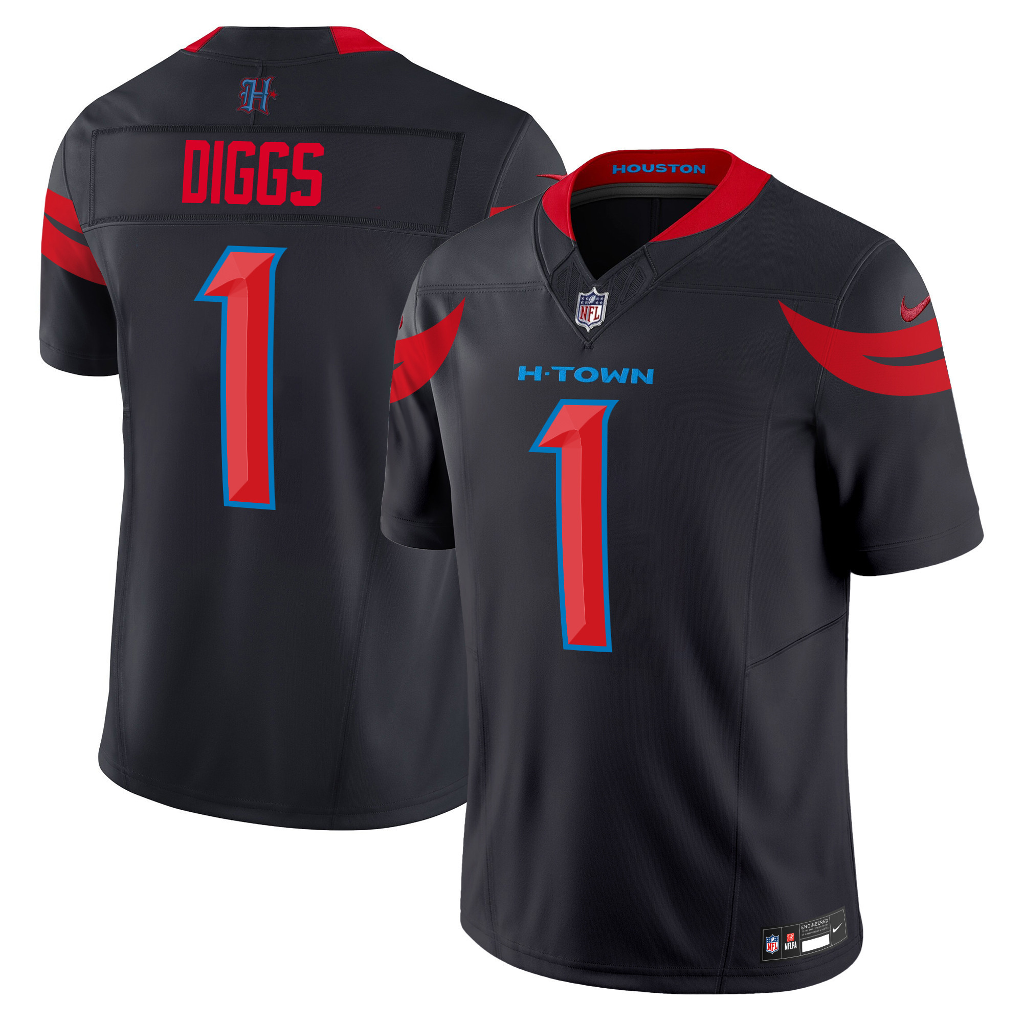 Stefon Diggs Men's Houston Texans 2024 Vapor Limited Navy Limited Jersey - All Stitched