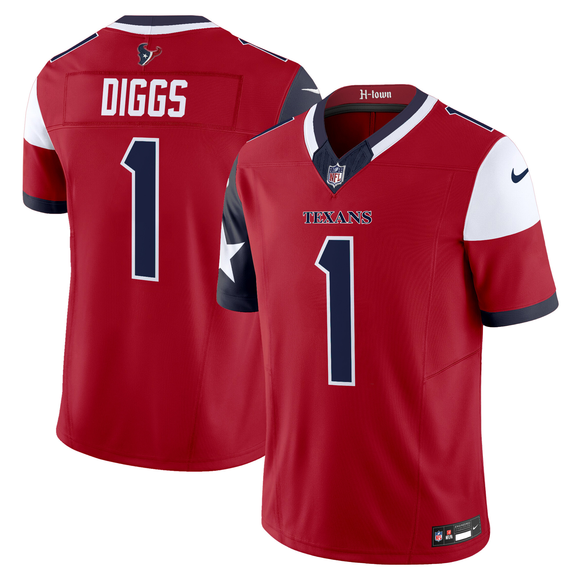 Stefon Diggs Men's Houston Texans 2024 Vapor Limited Red Jersey - All Stitched