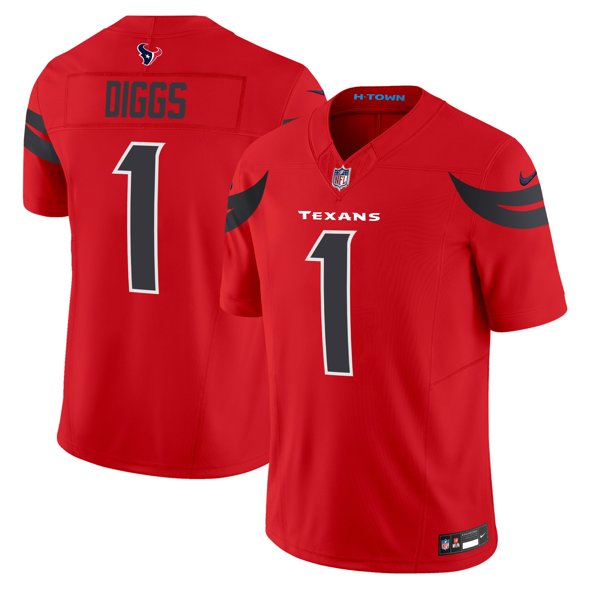 Stefon Diggs Men's Houston Texans 2024 Vapor Limited Red Jersey - All Stitched