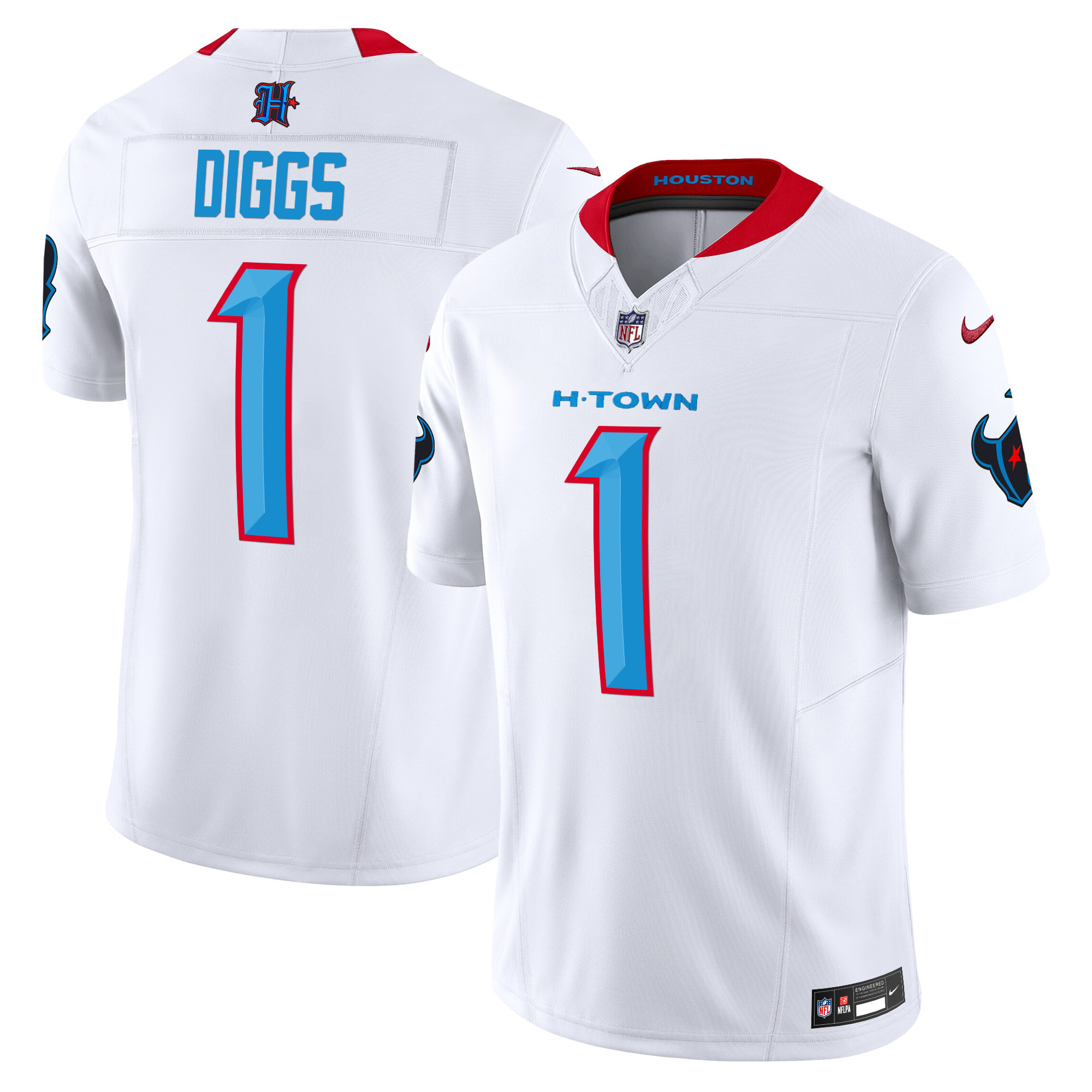 Stefon Diggs Men's Houston Texans 2024 Vapor Limited White Jersey - All Stitched