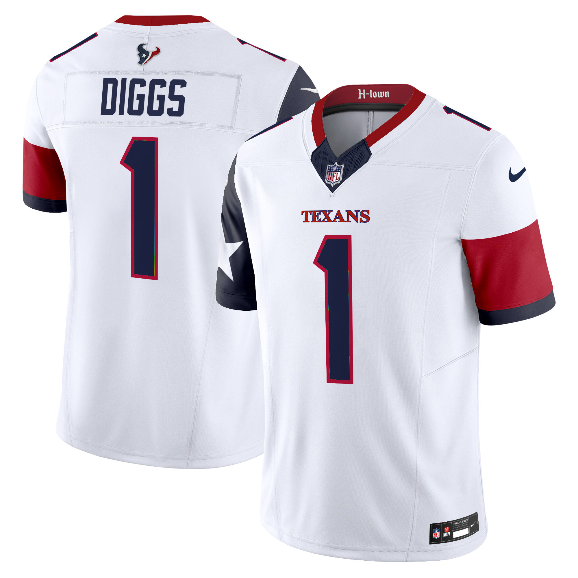 Stefon Diggs Men's Houston Texans 2024 Vapor Limited White Jersey - All Stitched