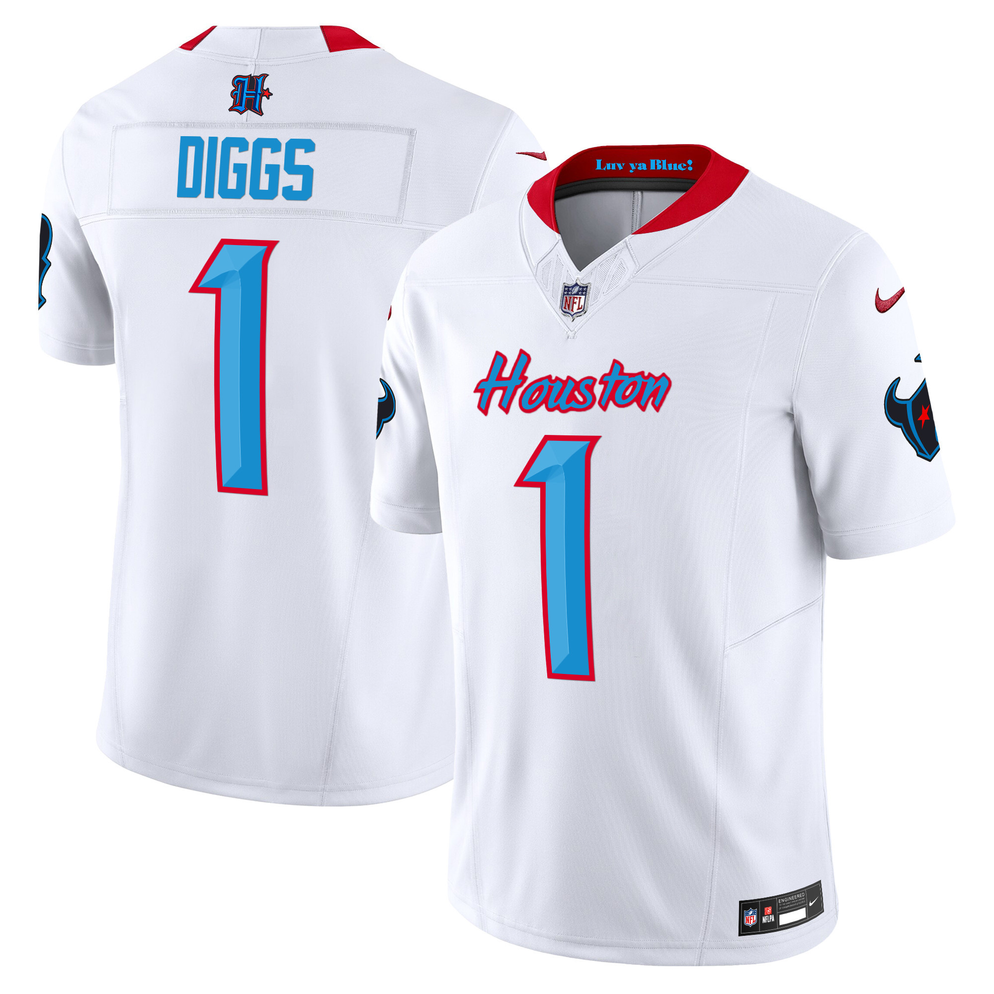 Stefon Diggs Men's Houston Texans 2024 Vapor Limited White Jersey - All Stitched