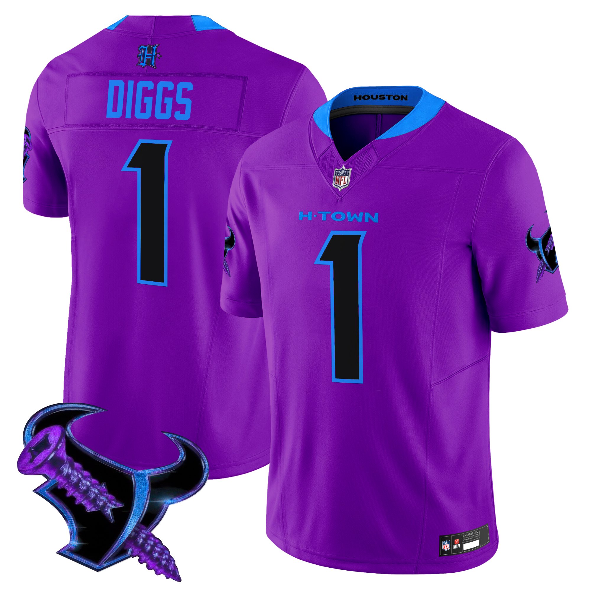 Stefon Diggs Men's Houston Texans 2025 DJ Screw Vapor Limited Purple Jersey - All Stitched