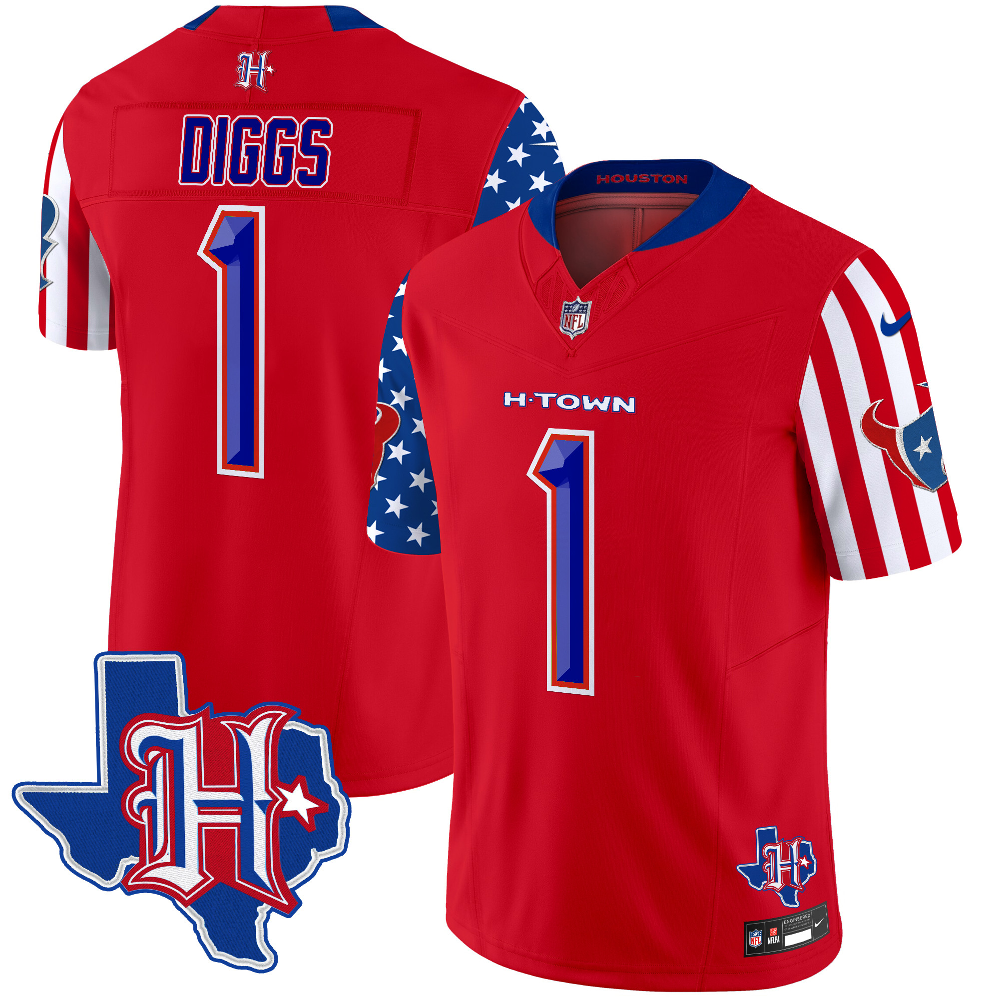 Stefon Diggs Men's Houston Texans American Style Vapor Limited Red Jersey - All Stitched