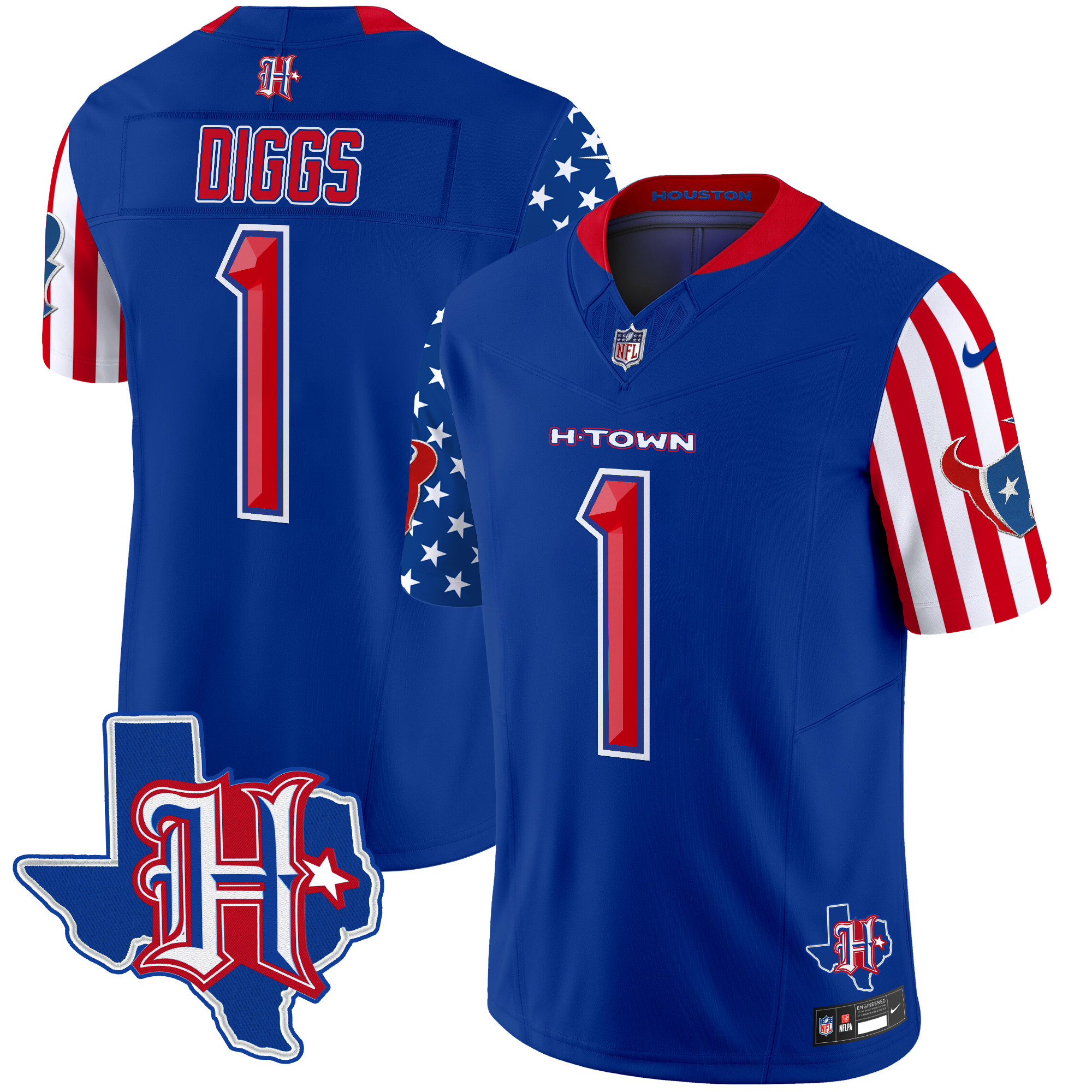 Stefon Diggs Men's Houston Texans American Style Vapor Limited Royal Jersey - All Stitched