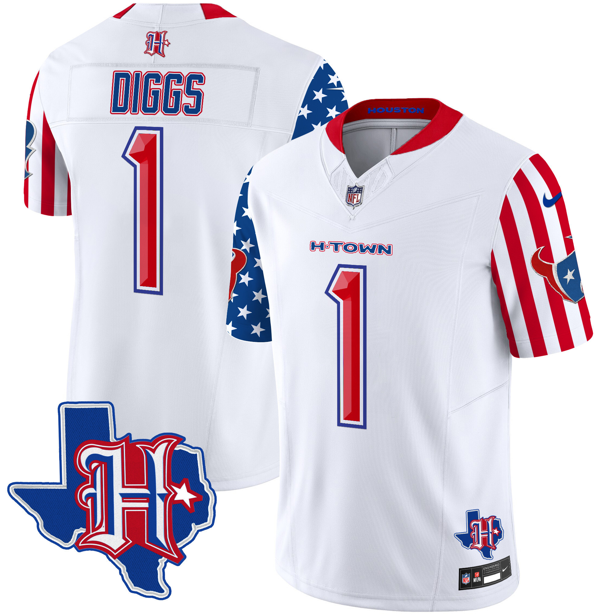 Stefon Diggs Men's Houston Texans American Style Vapor Limited White Jersey - All Stitched