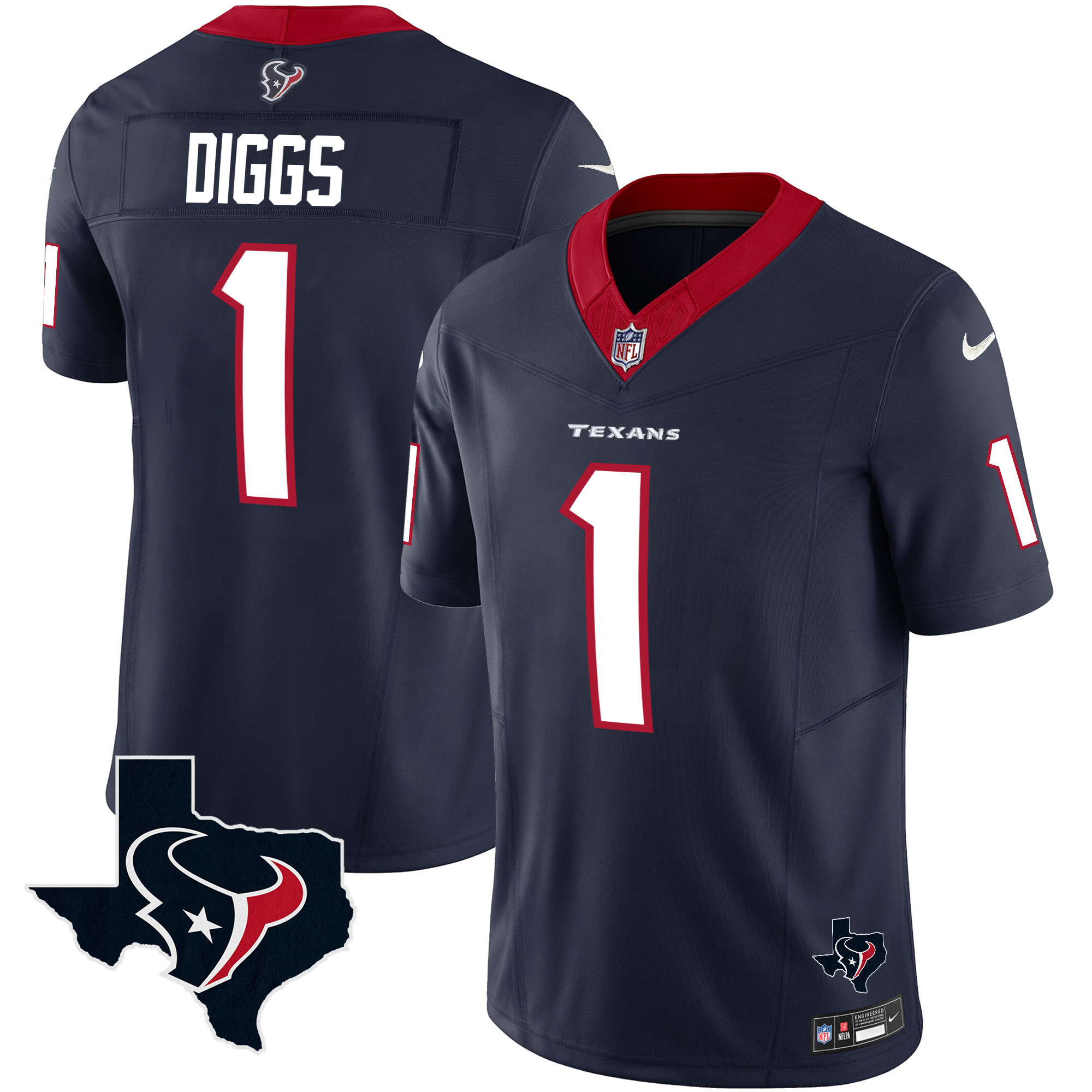 Stefon Diggs Men's Houston Texans Vapor Limited Navy Jersey - All Stitched