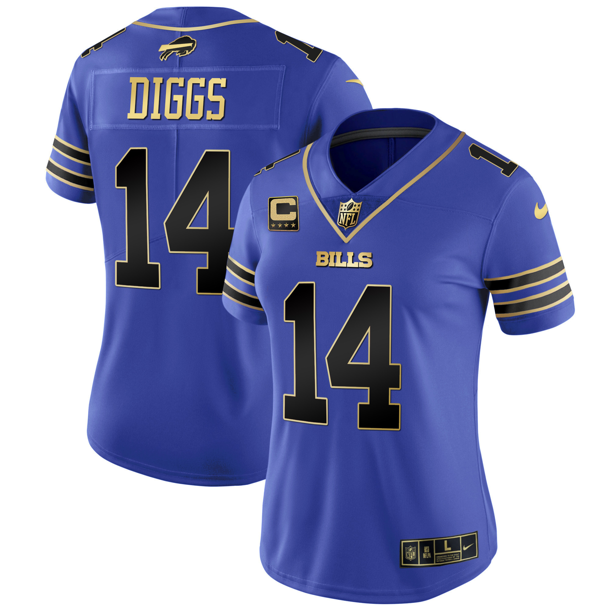Stefon Diggs Women's Buffalo Bills Black Red Vapor Royal Black Jersey - All Stitched