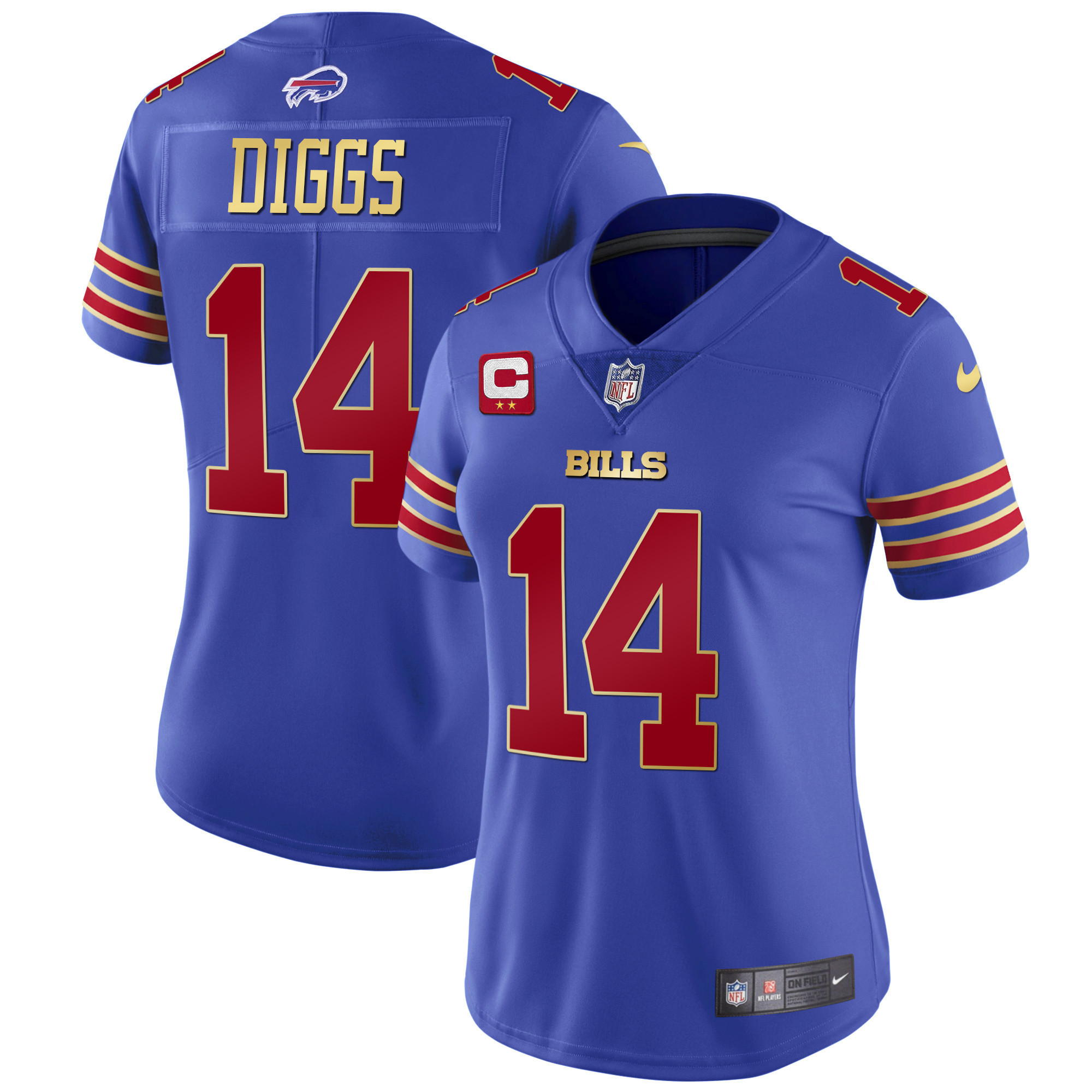 Stefon Diggs Women's Buffalo Bills Black Red Vapor Royal Red Jersey - All Stitched