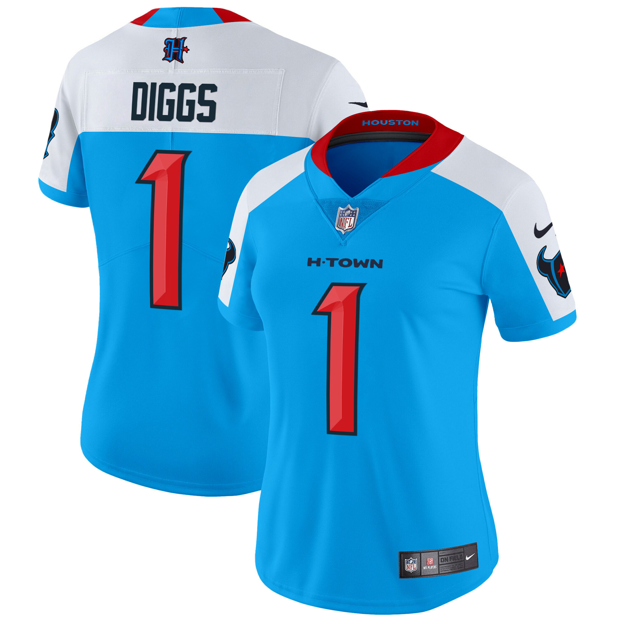 Stefon Diggs Women's Houston Texans 2024 Vapor Limited Blue Alternate Jersey - All Stitched