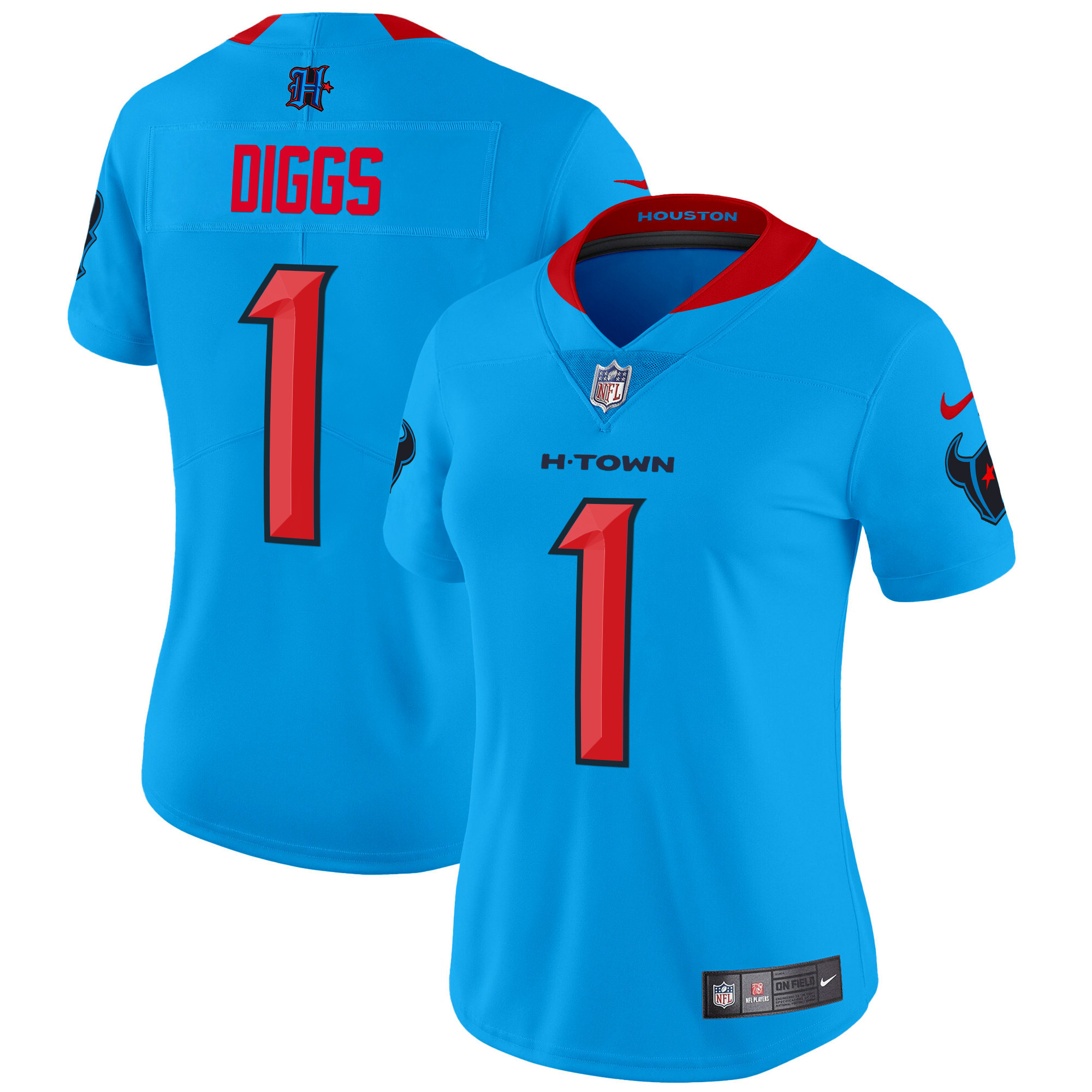 Stefon Diggs Women's Houston Texans 2024 Vapor Limited Blue Jersey - All Stitched