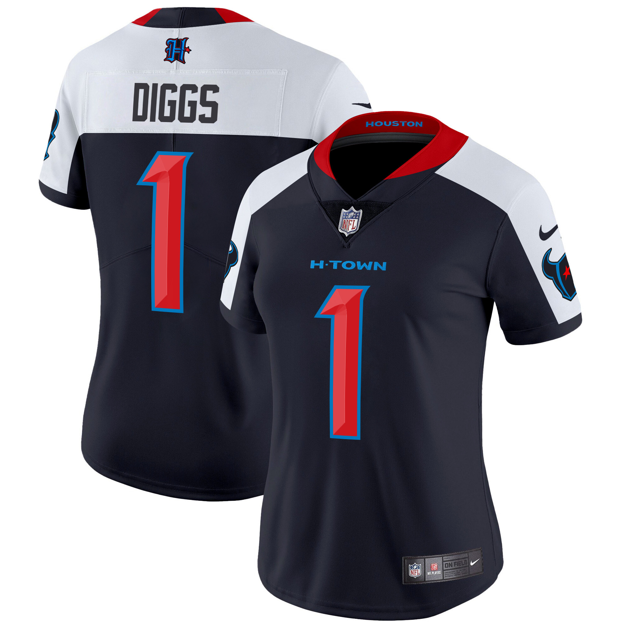 Stefon Diggs Women's Houston Texans 2024 Vapor Limited Navy Alternate Jersey - All Stitched