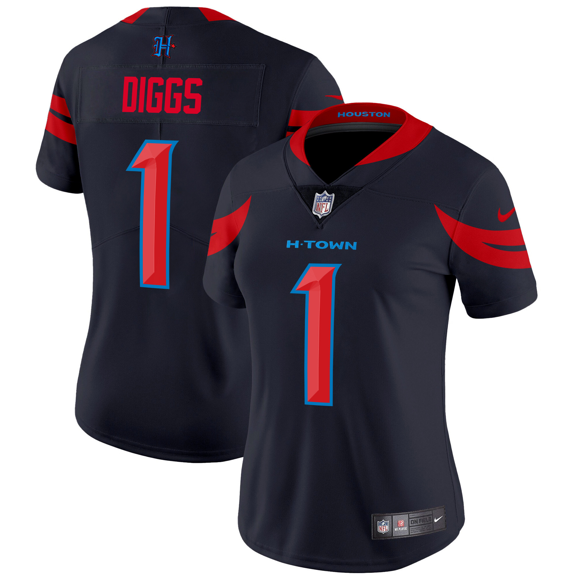 Stefon Diggs Women's Houston Texans 2024 Vapor Limited Navy Limited Jersey - All Stitched