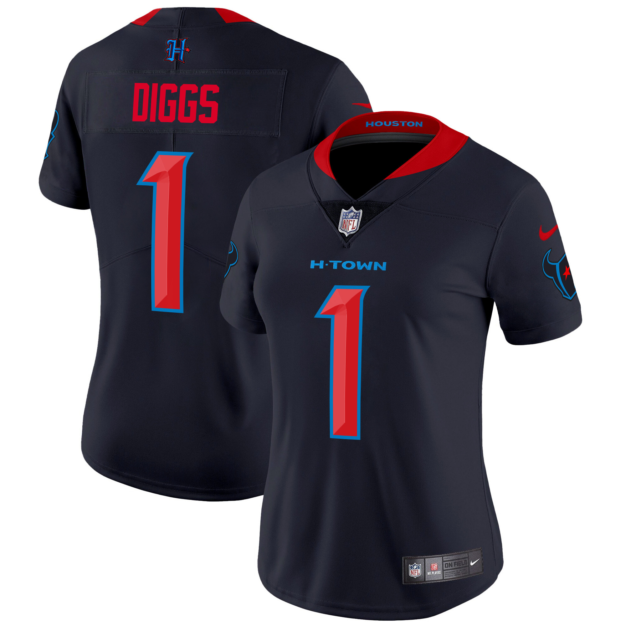 Stefon Diggs Women's Houston Texans 2024 Vapor Limited Navy Limited Jersey - All Stitched