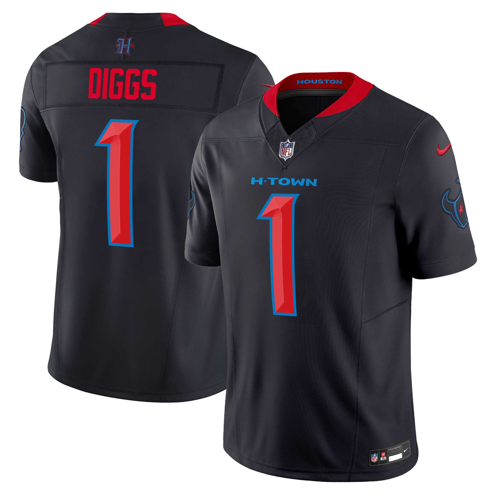 Stefon Diggs Women's Houston Texans 2024 Vapor Limited Navy Limited Jersey - All Stitched
