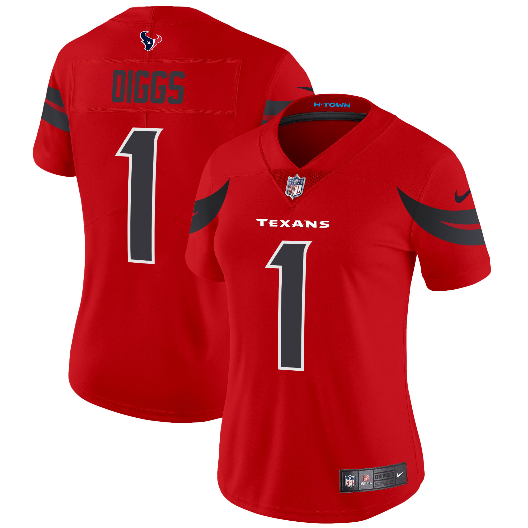 Stefon Diggs Women's Houston Texans 2024 Vapor Limited Red Jersey - All Stitched