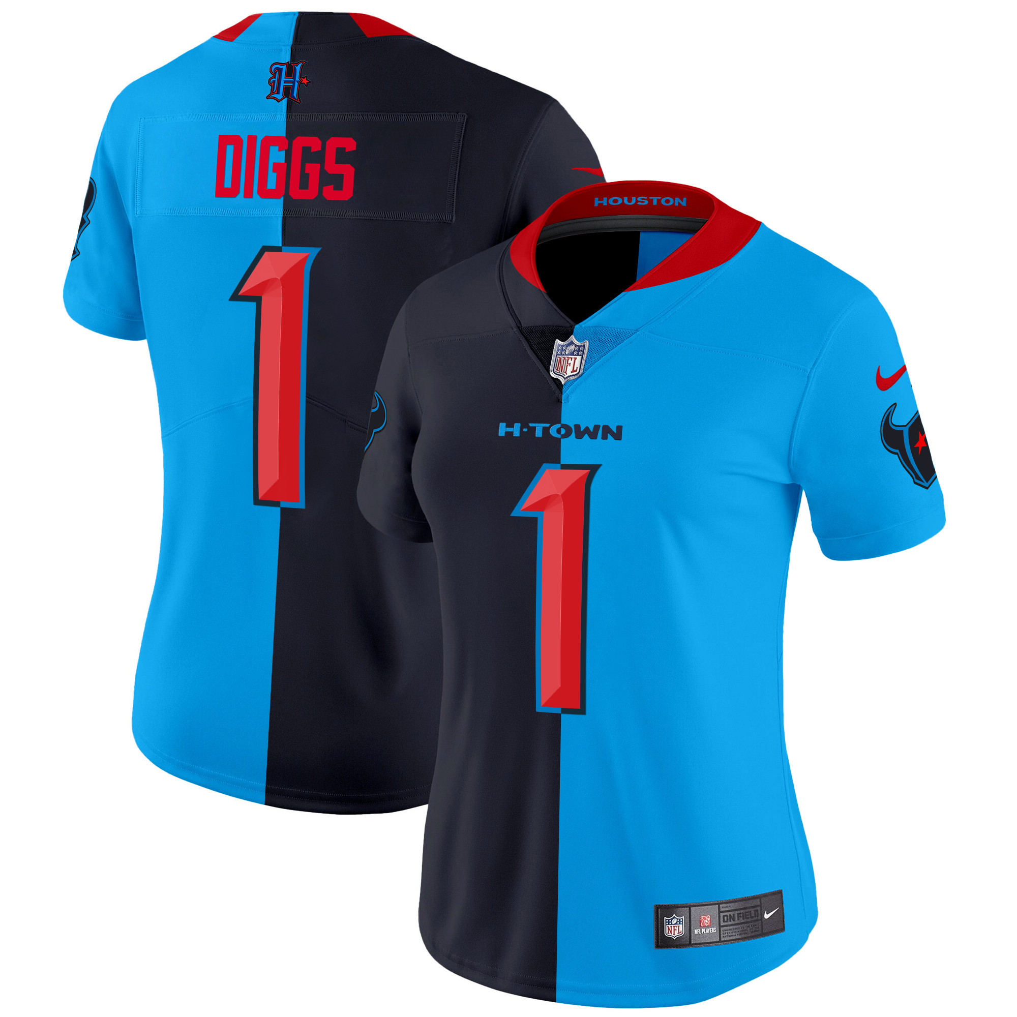 Stefon Diggs Women's Houston Texans 2024 Vapor Limited Split Jersey - All Stitched