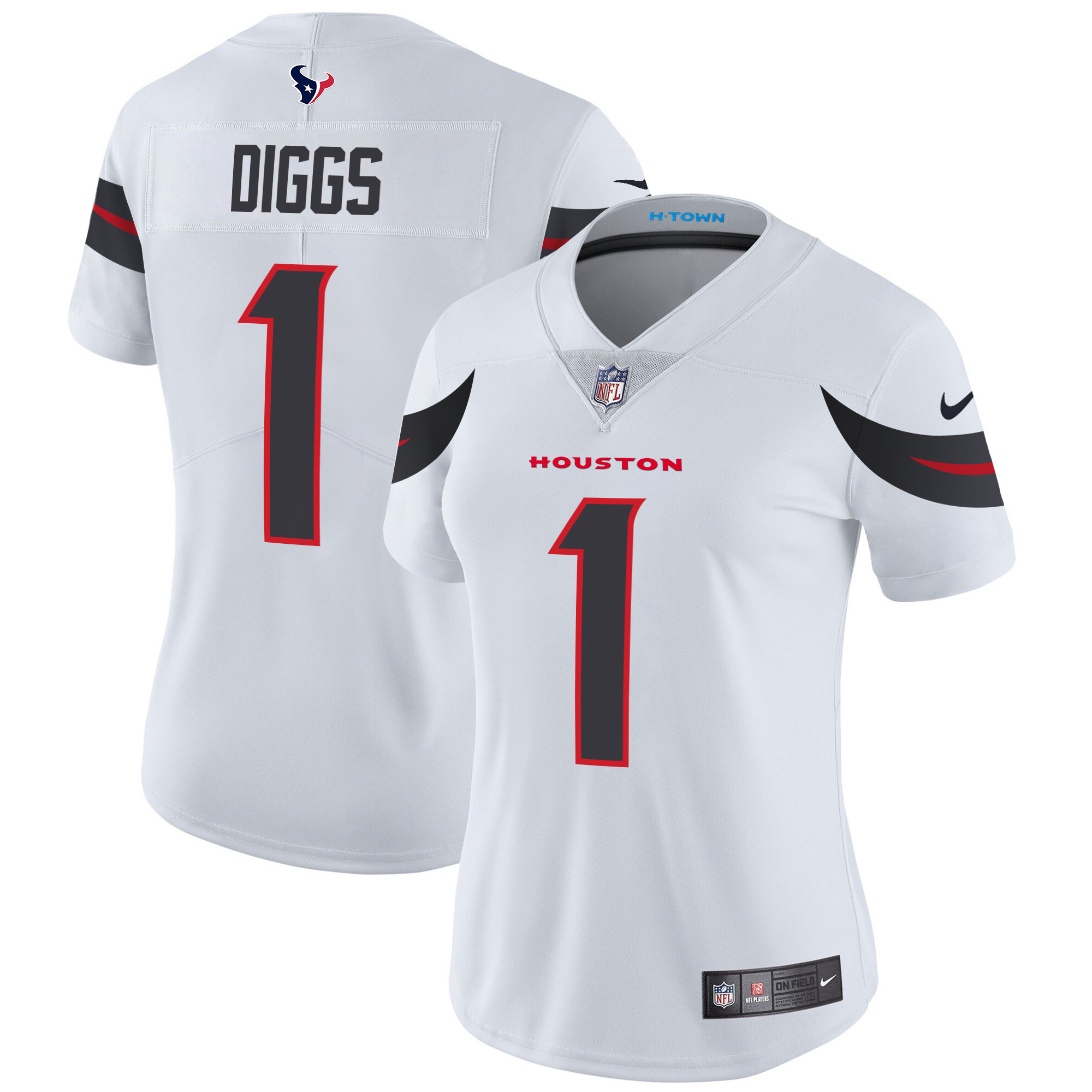 Stefon Diggs Women's Houston Texans 2024 Vapor Limited White Jersey - All Stitched