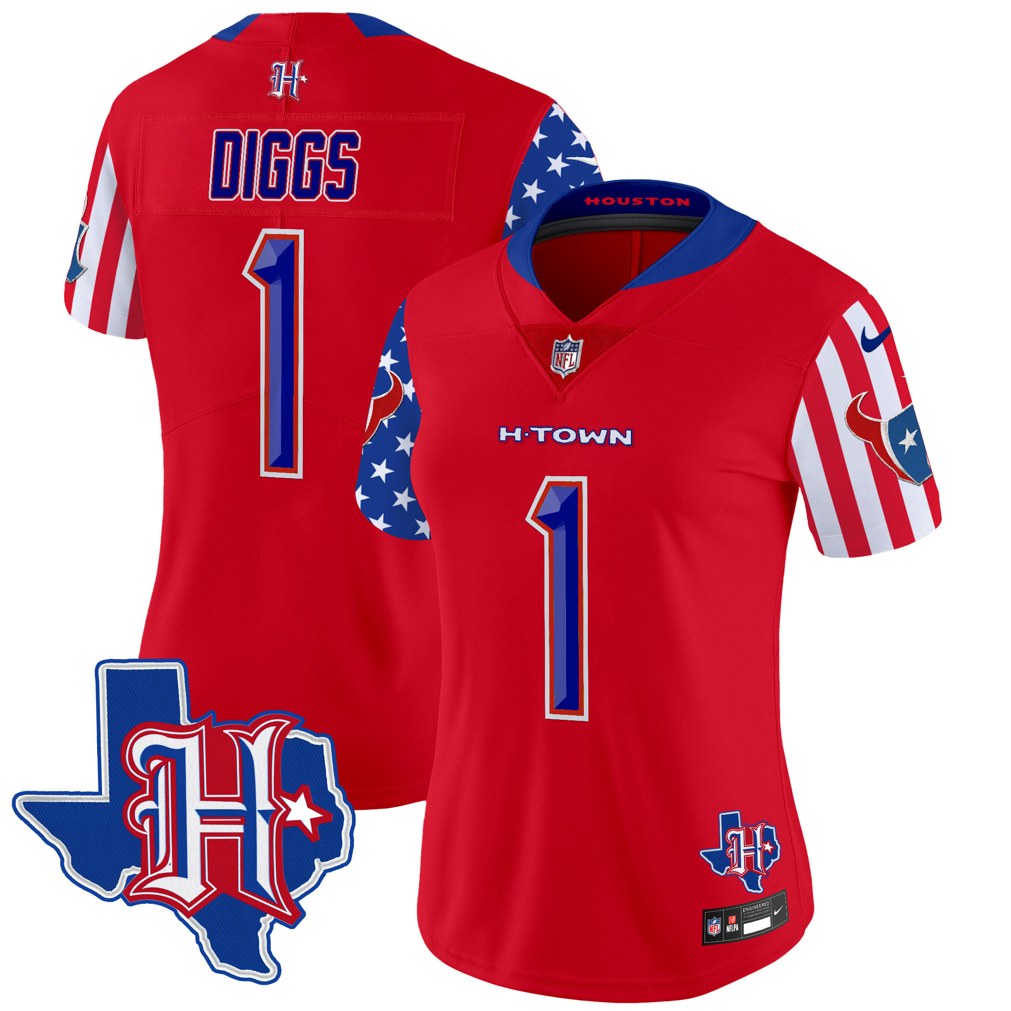 Stefon Diggs Women's Houston Texans American Style Vapor Limited Red Jersey - All Stitched