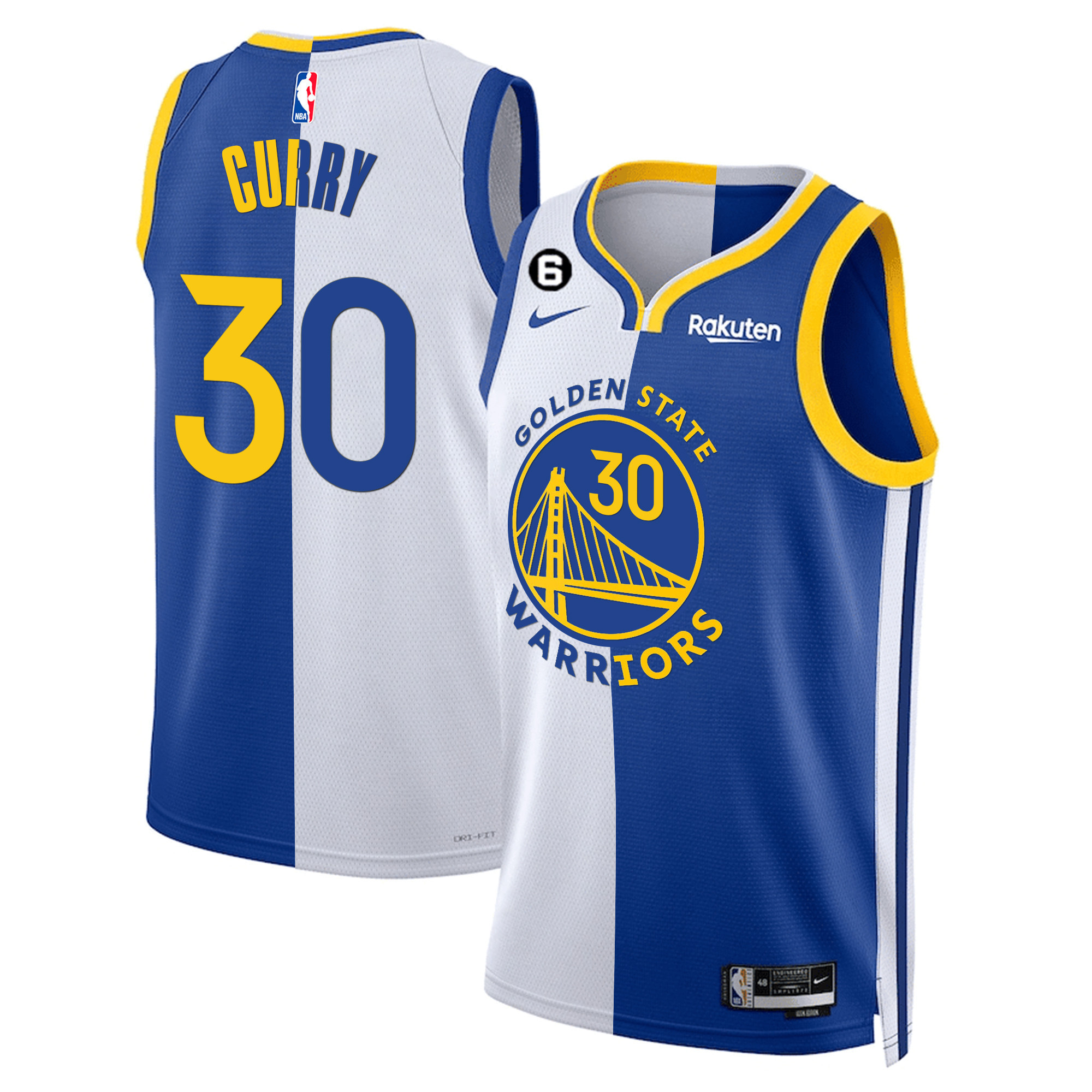Stephen Curry Men's Golden State Warriors 2022/23 Split Jersey Collection - All Stitched