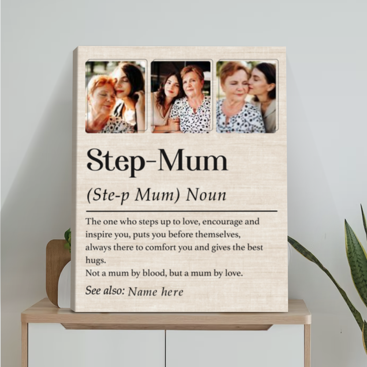 Stepmom Definition Canvas, Stepmother Gifts For MotherÃ¢â‚¬â„¢s Day, Birthday Gift For Step Mum, Personalized Stepmom Gifts
