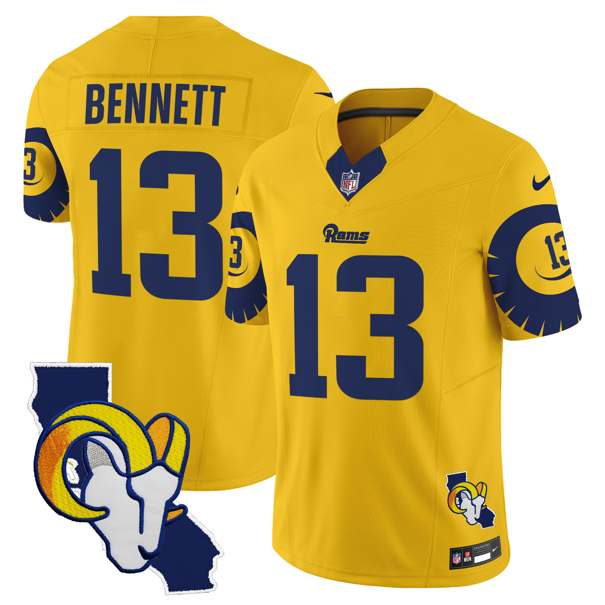 Stetson Bennett Men's Los Angeles Rams Special Vapor Limited Gold Jersey - All Stitched