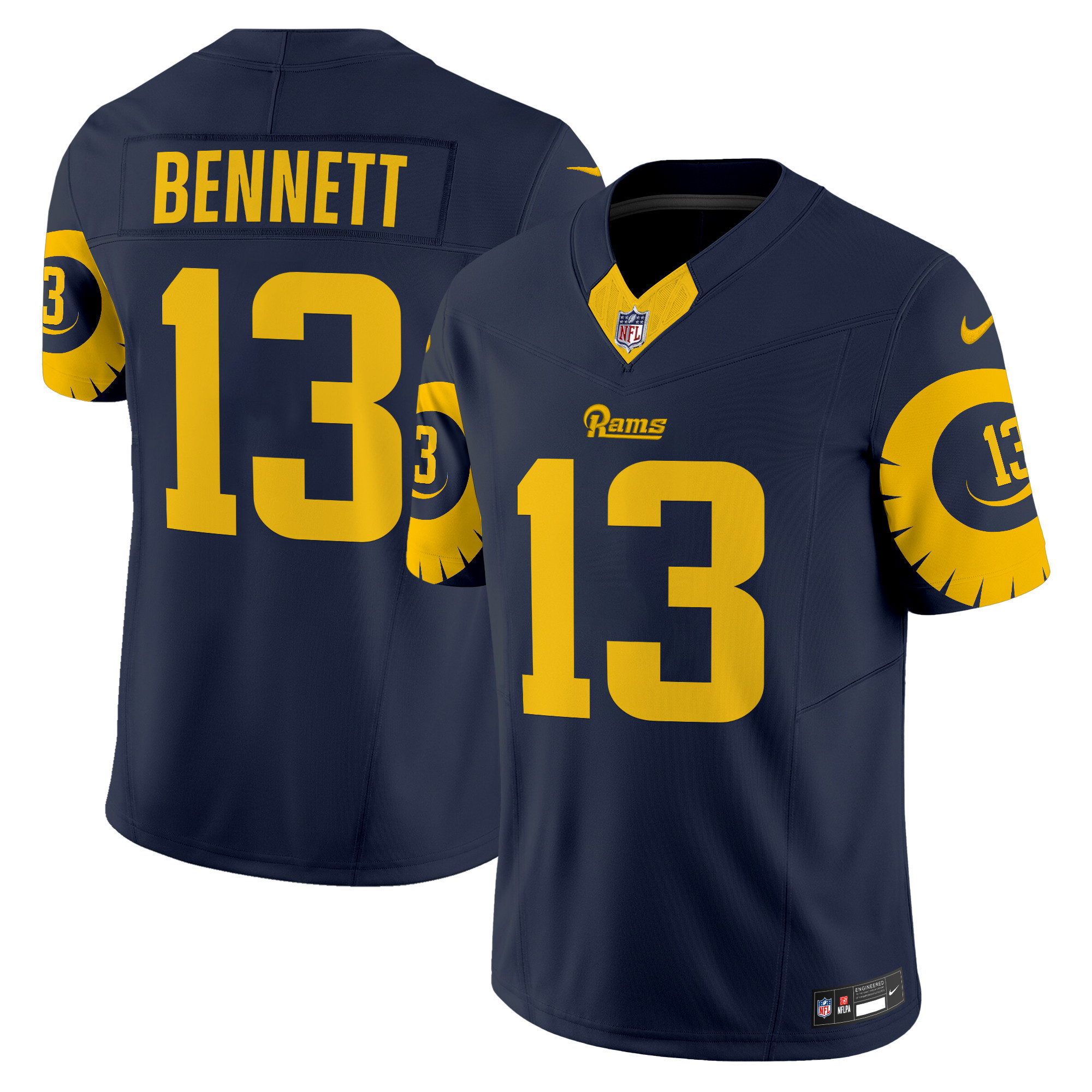 Stetson Bennett Men's Los Angeles Rams Special Vapor Limited Navy Jersey - All Stitched