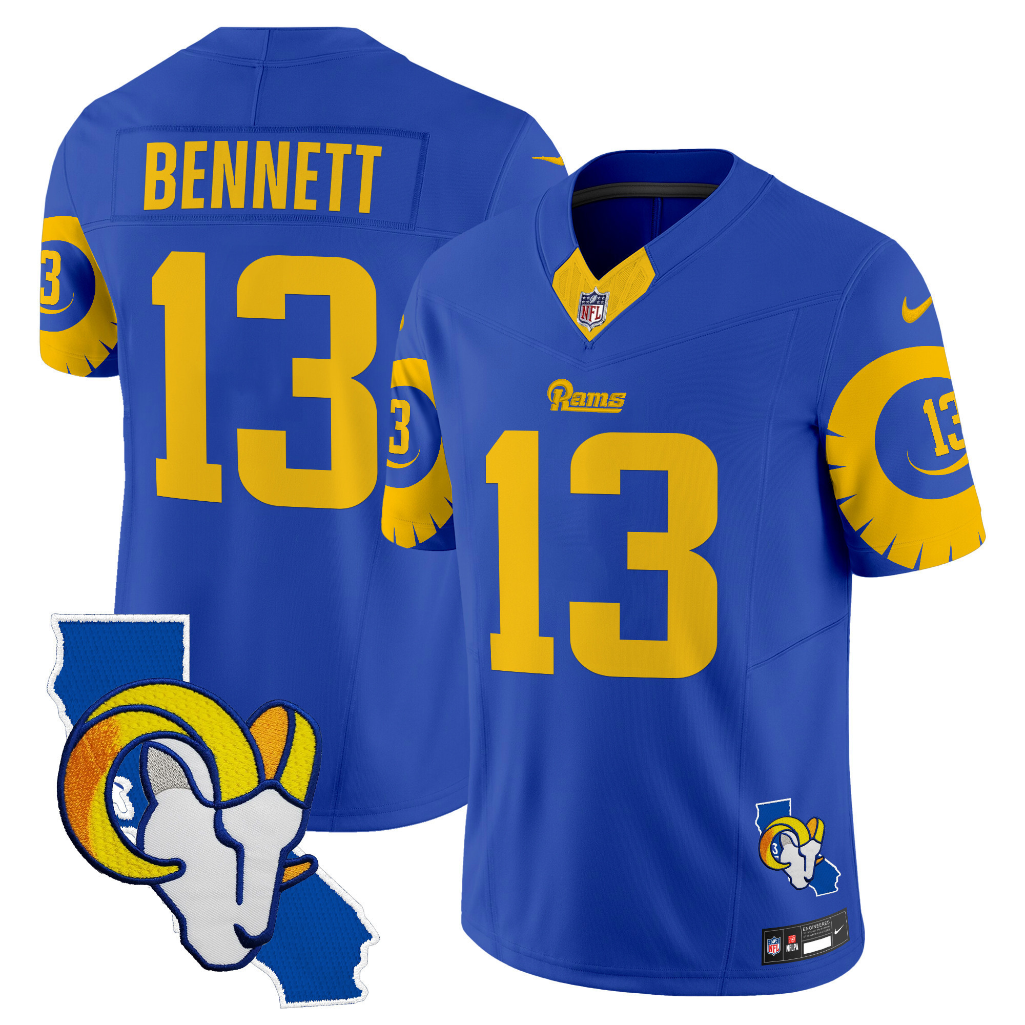 Stetson Bennett Men's Los Angeles Rams Special Vapor Limited Royal Jersey - All Stitched