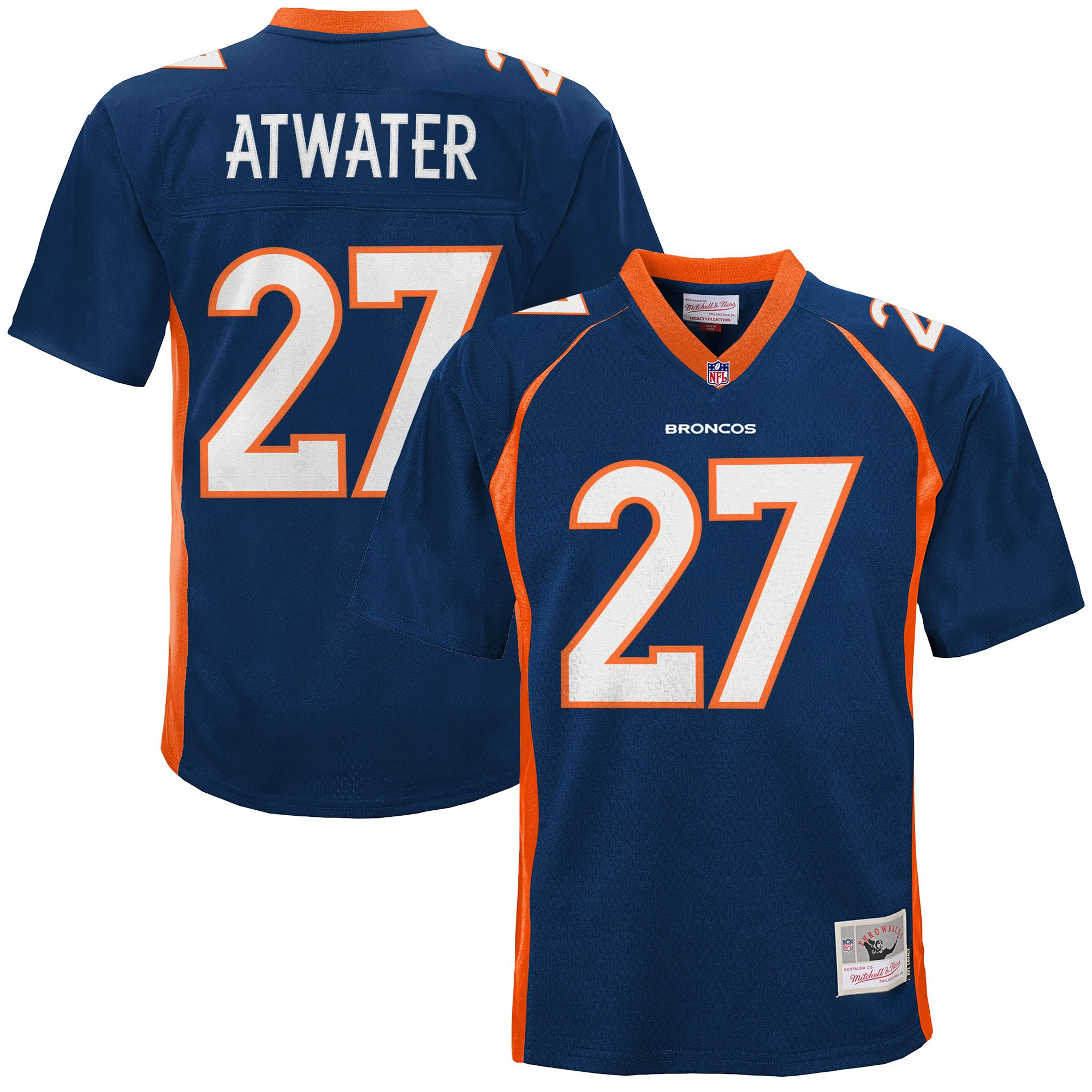 Steve Atwater Men's Denver Broncos Throwback Player Navy Jersey - All Stitched