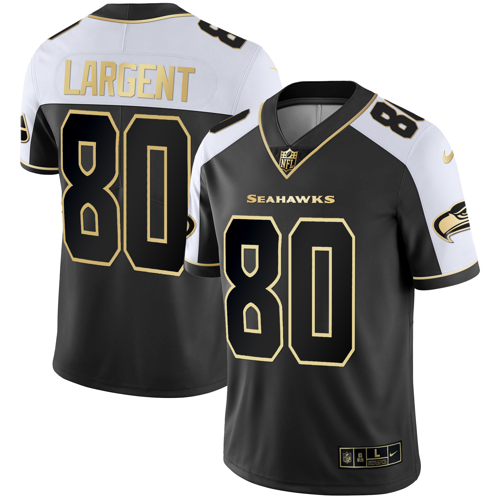 Steve Largent Men's Seattle Seahawks Gold Player Alternate Jersey - All Stitched