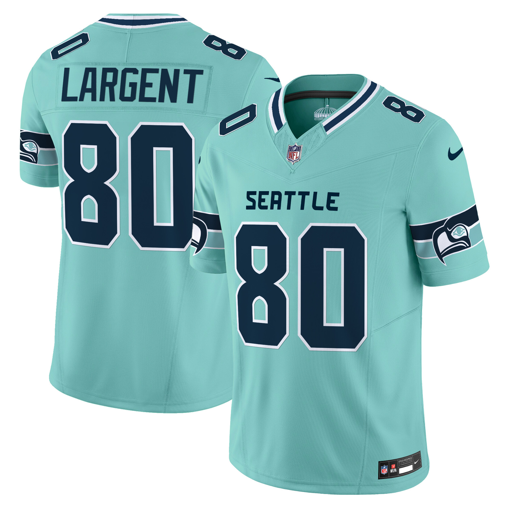 Steve Largent Men's Seattle Seahawks "Seattle City" Vapor Limited Teal Jersey - All Stitched