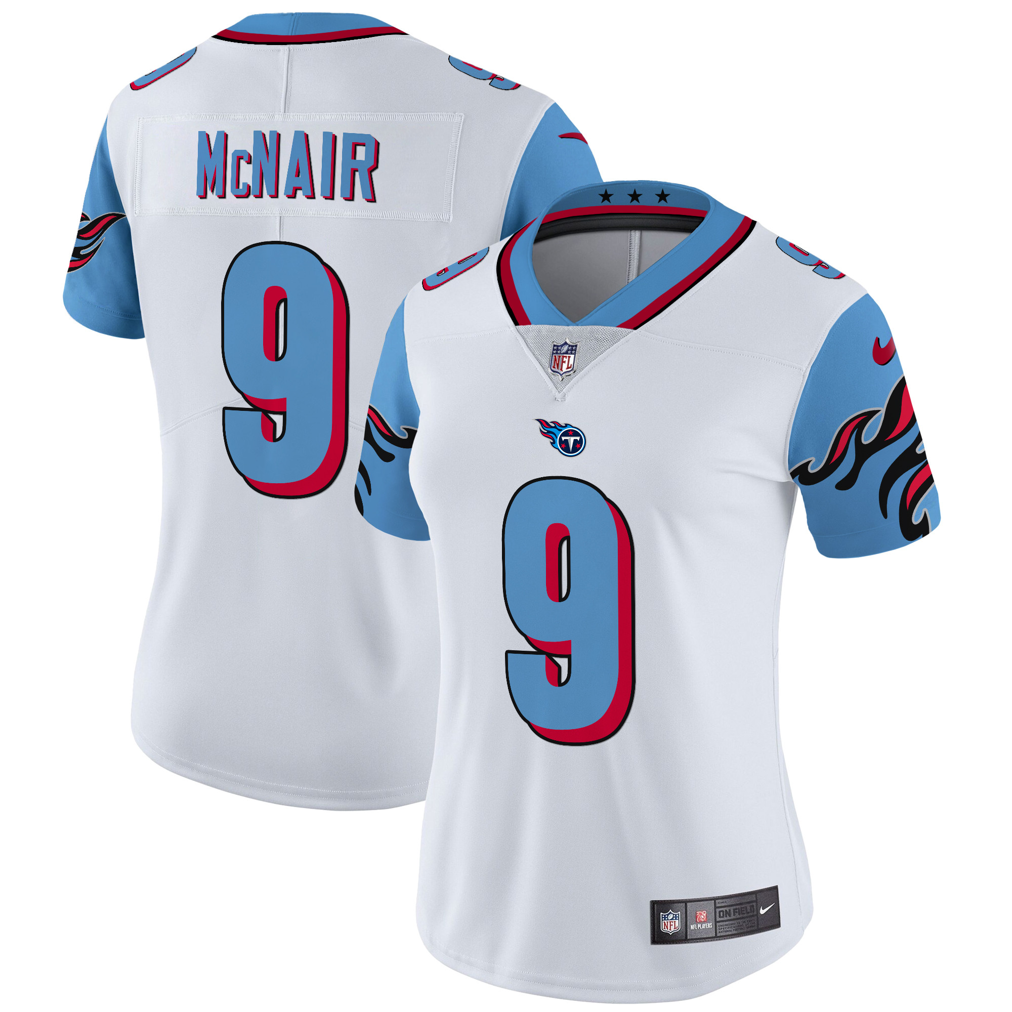 Steve Mcnair Women's Tennessee Titans Special Vapor Limited Blue Sleeves Jersey - All Stitched
