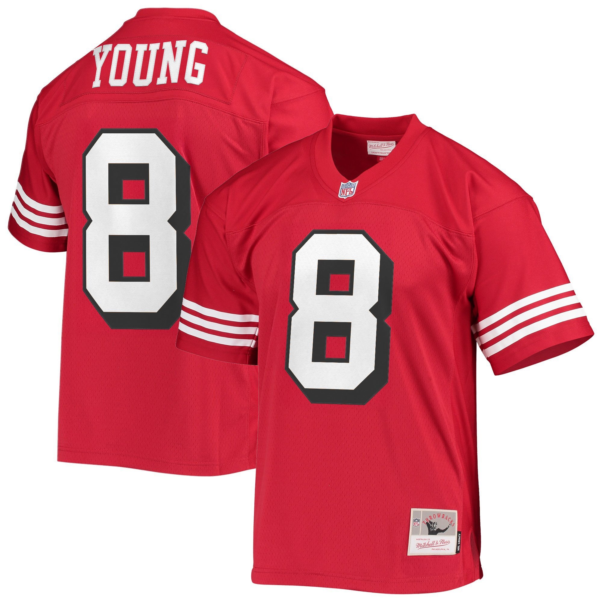 Steve Young Men's San Francisco 49ers Throwback Player Red Legacy Jersey - All Stitched