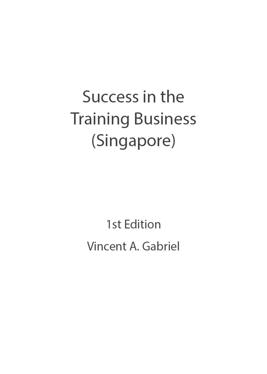 Success In the Training Business - (PDF/EPUB Version)
