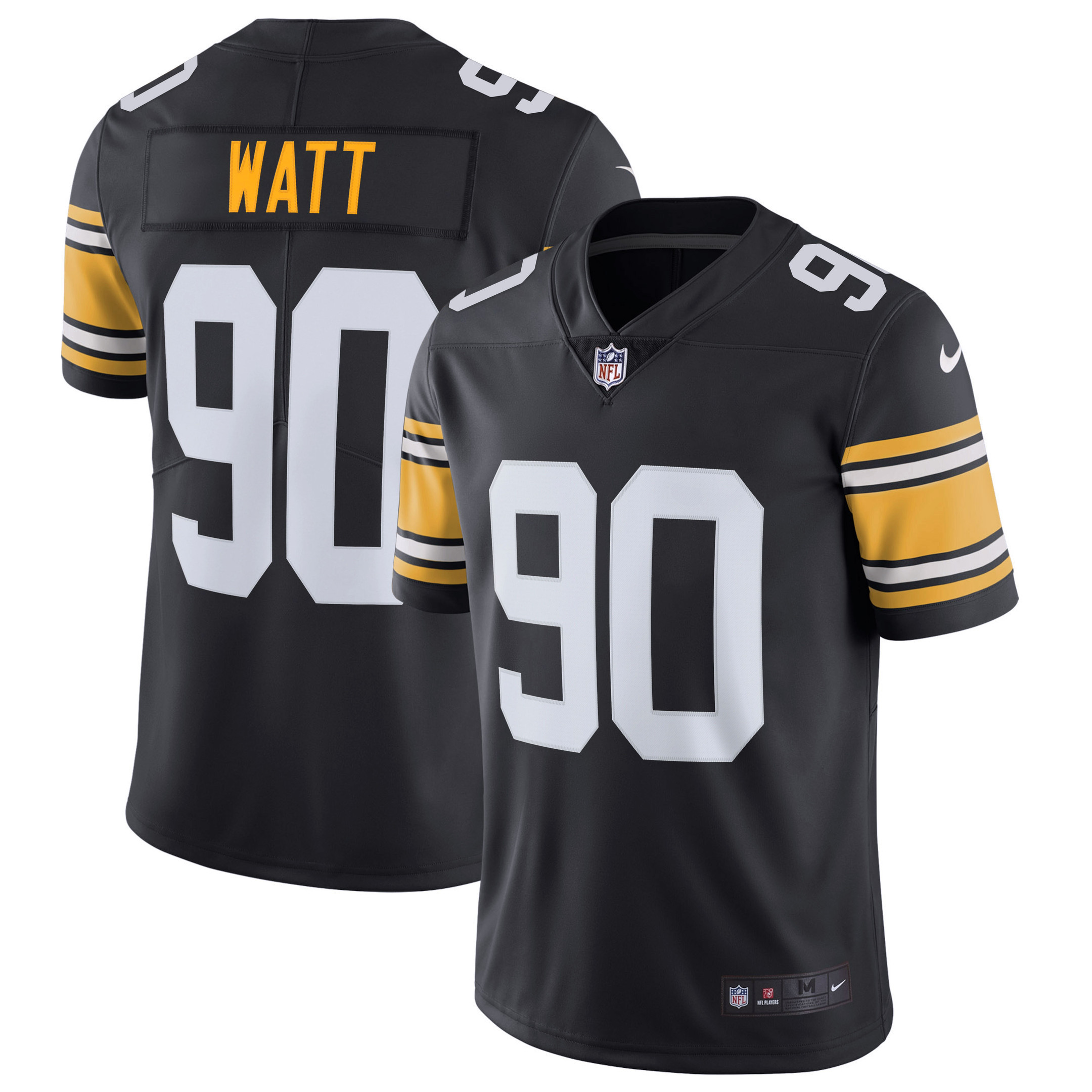 T. J. Watt Men's Pittsburgh Steelers Alternate Vapor Untouchable Limited - Black - All Stitched Alternate Vapor Jersey - All Stitched