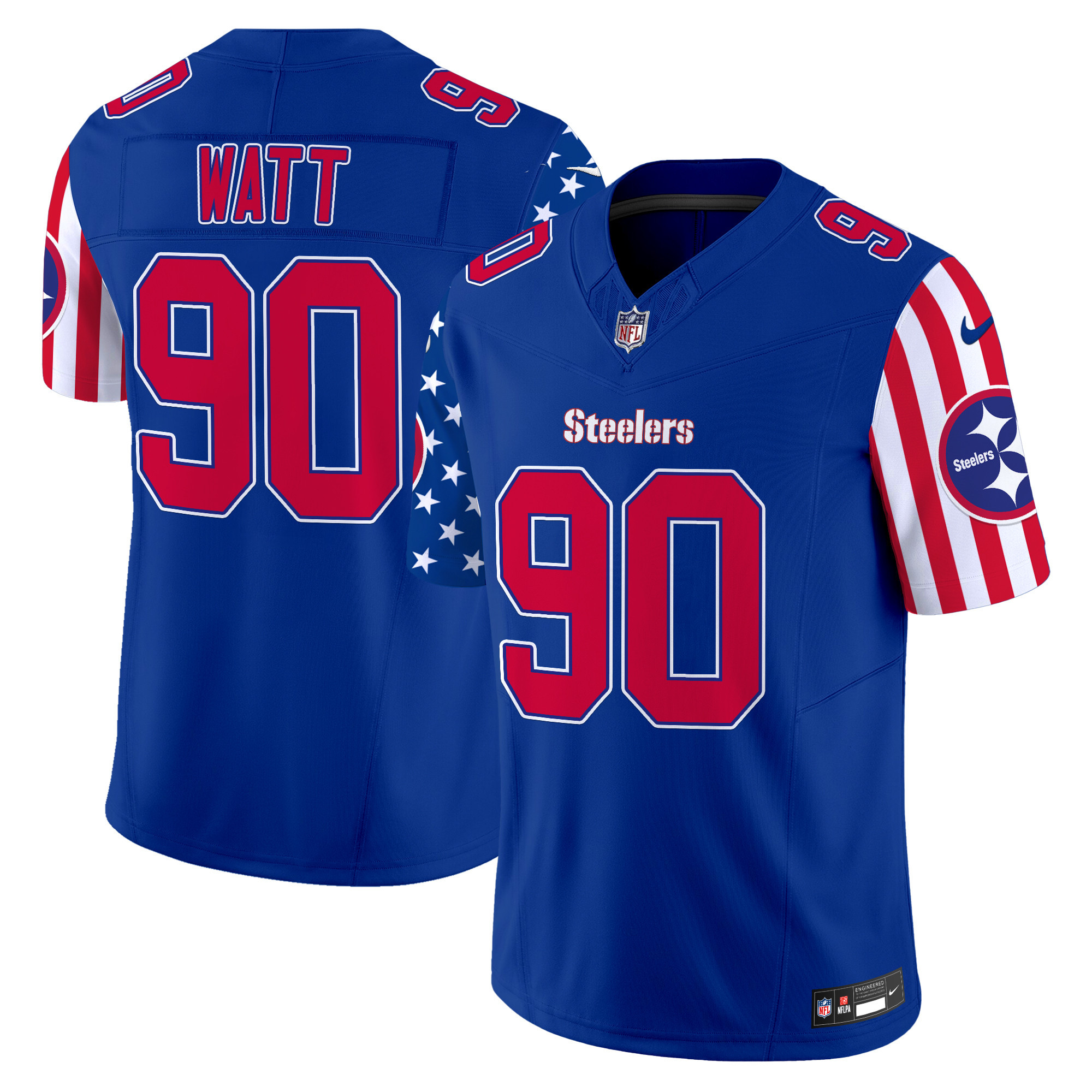 T. J. Watt Men's Pittsburgh Steelers American Style Vapor Limited Royal Jersey - All Stitched