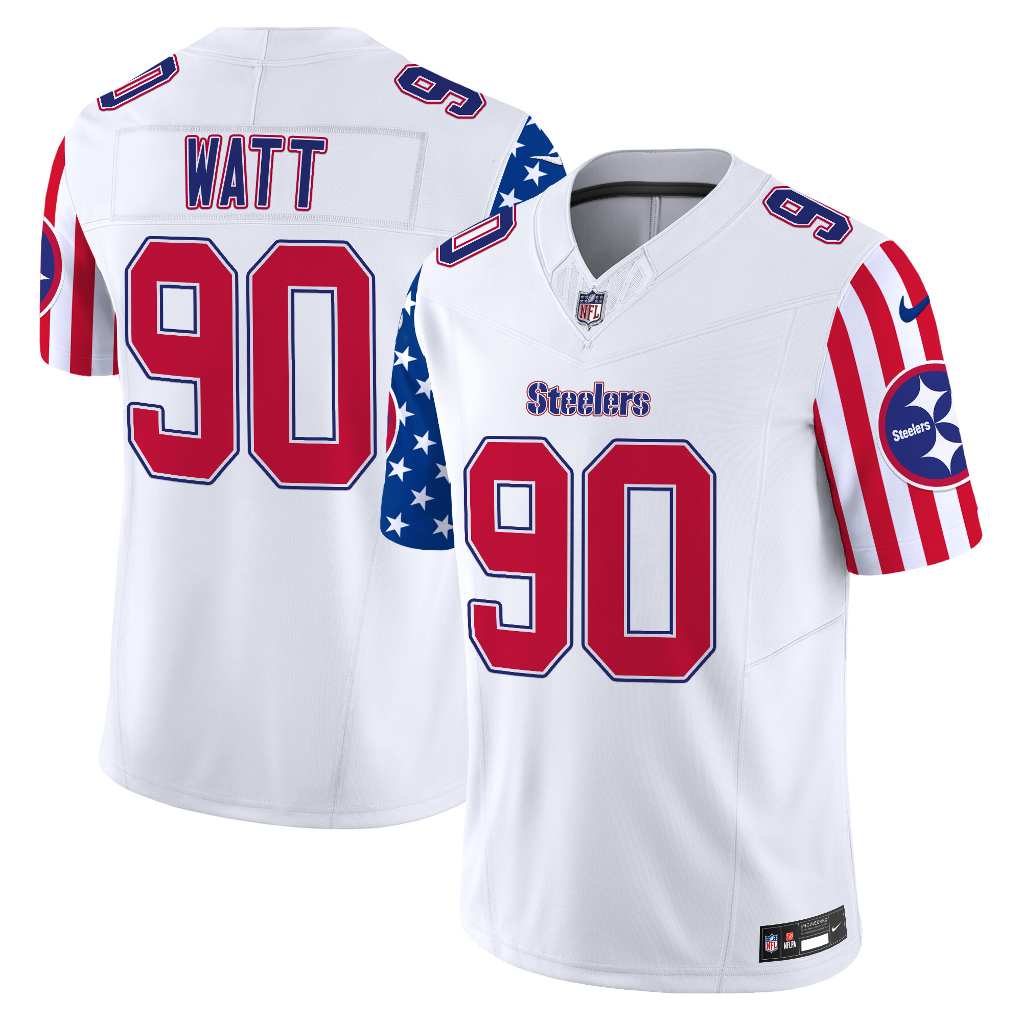 T. J. Watt Men's Pittsburgh Steelers American Style Vapor Limited White Jersey - All Stitched