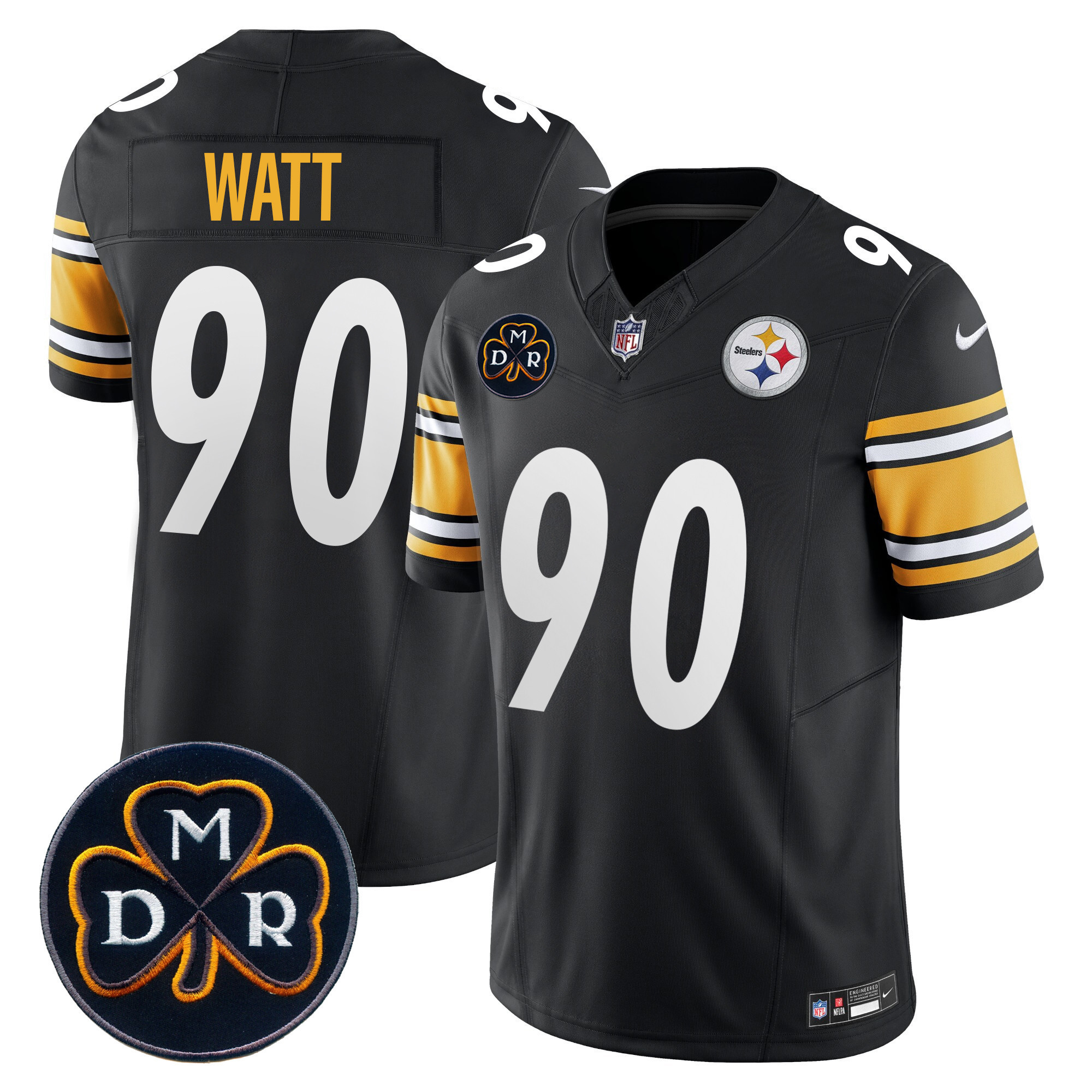 T. J. Watt Men's Pittsburgh Steelers DMR Patch Vapor Limited Black Jersey - All Stitched