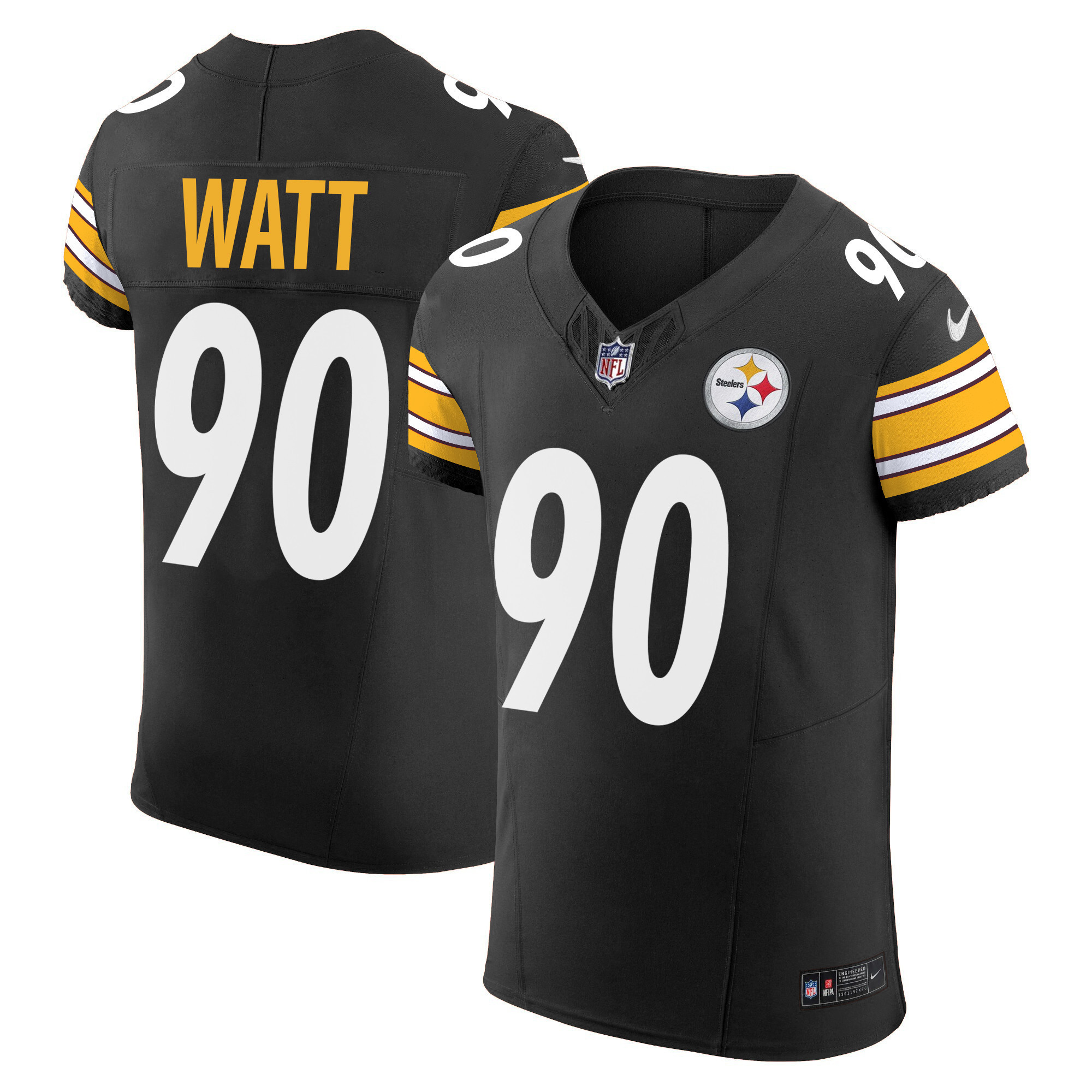 T. J. Watt Men's Pittsburgh Steelers Vapor Elite Black Jersey - All Stitched