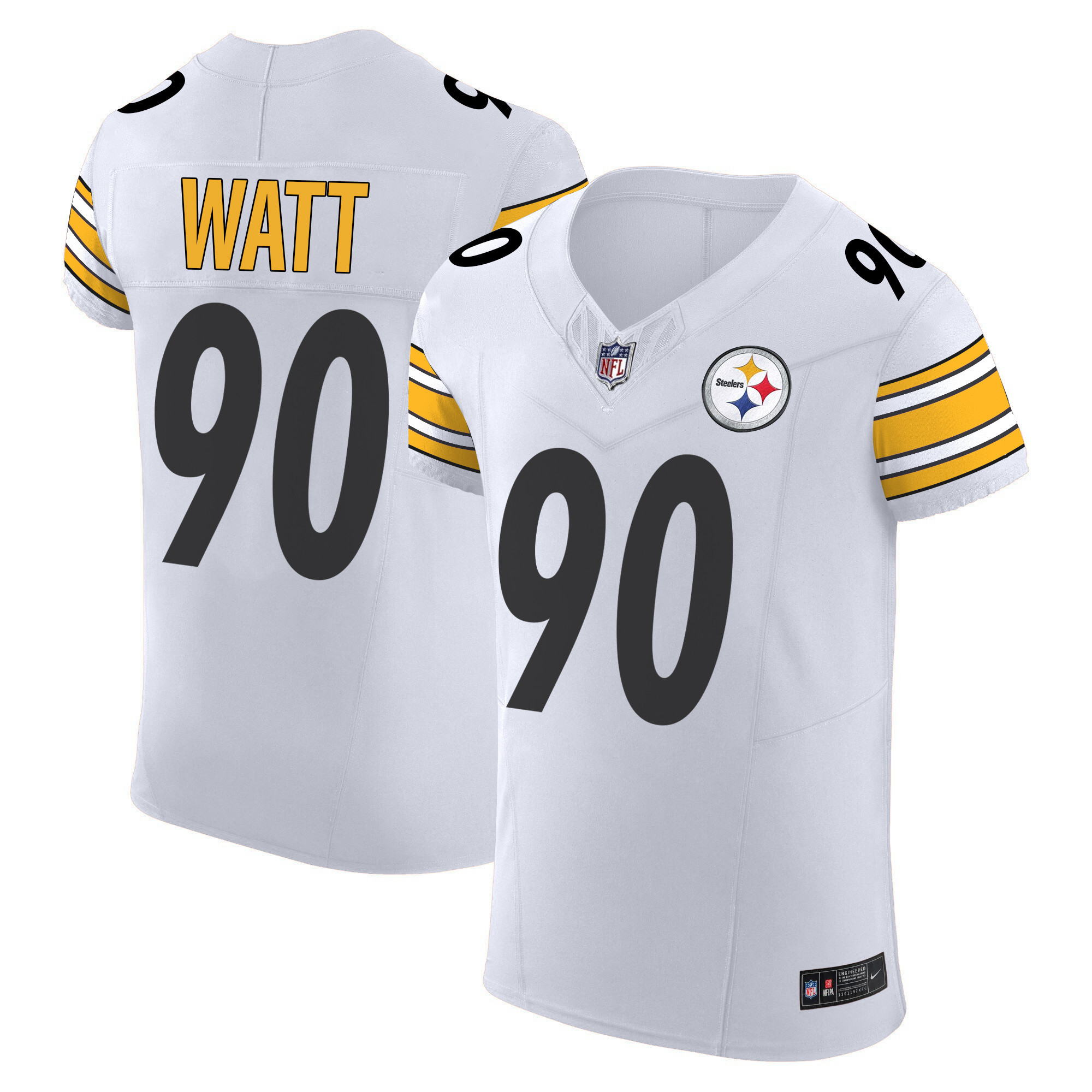T. J. Watt Men's Pittsburgh Steelers Vapor Elite White Jersey - All Stitched