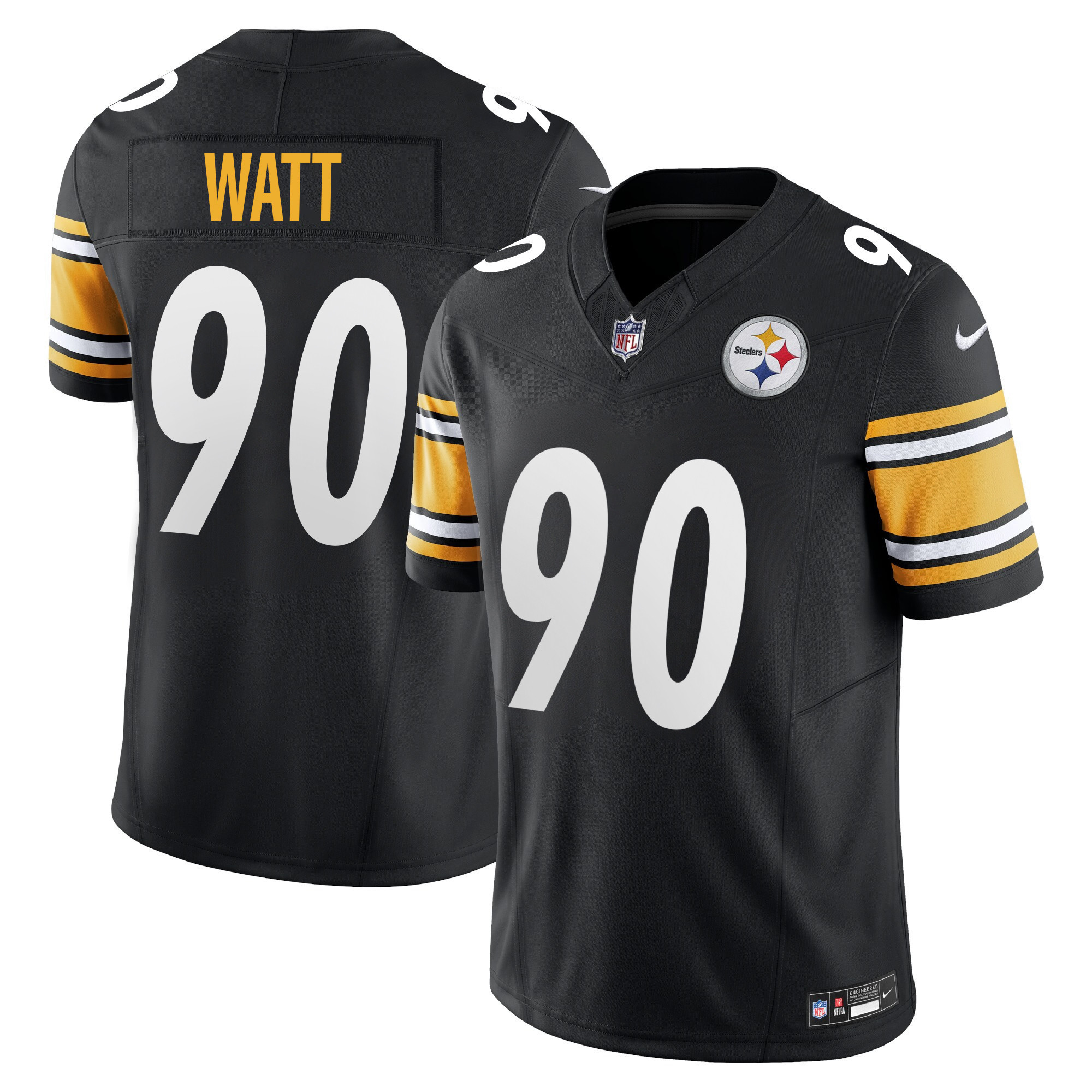 T. J. Watt Men's Pittsburgh Steelers Vapor Limited Black Jersey - All Stitched