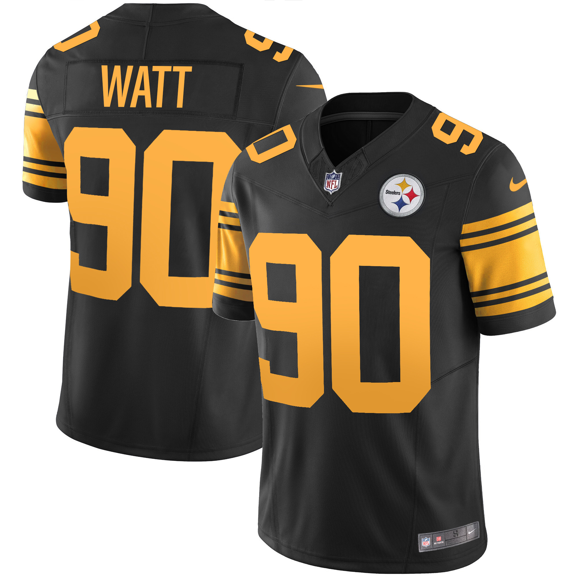 T. J. Watt Men's Pittsburgh Steelers Vapor Limited Color Rush Jersey - All Stitched