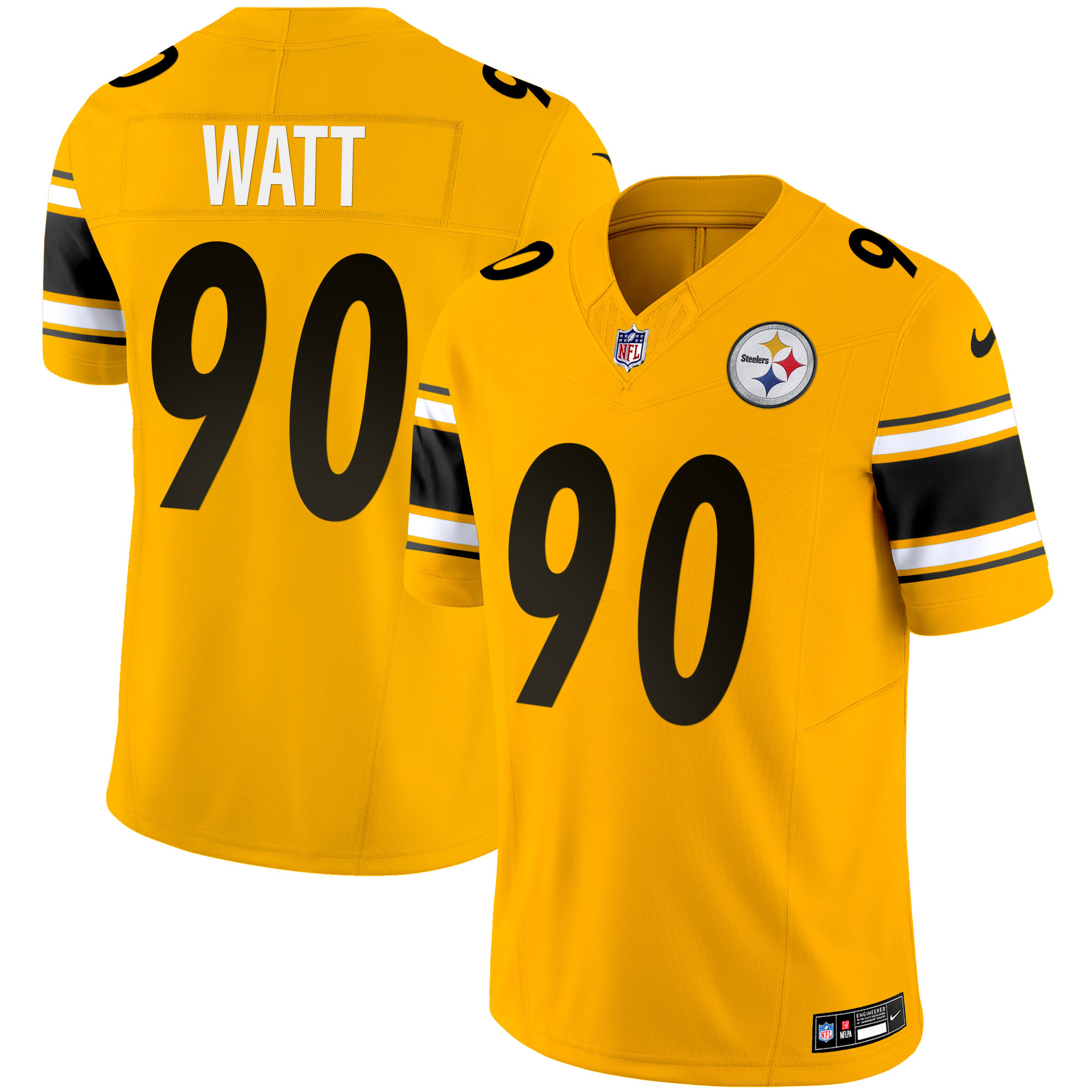 T. J. Watt Men's Pittsburgh Steelers Vapor Limited Gold Jersey - All Stitched