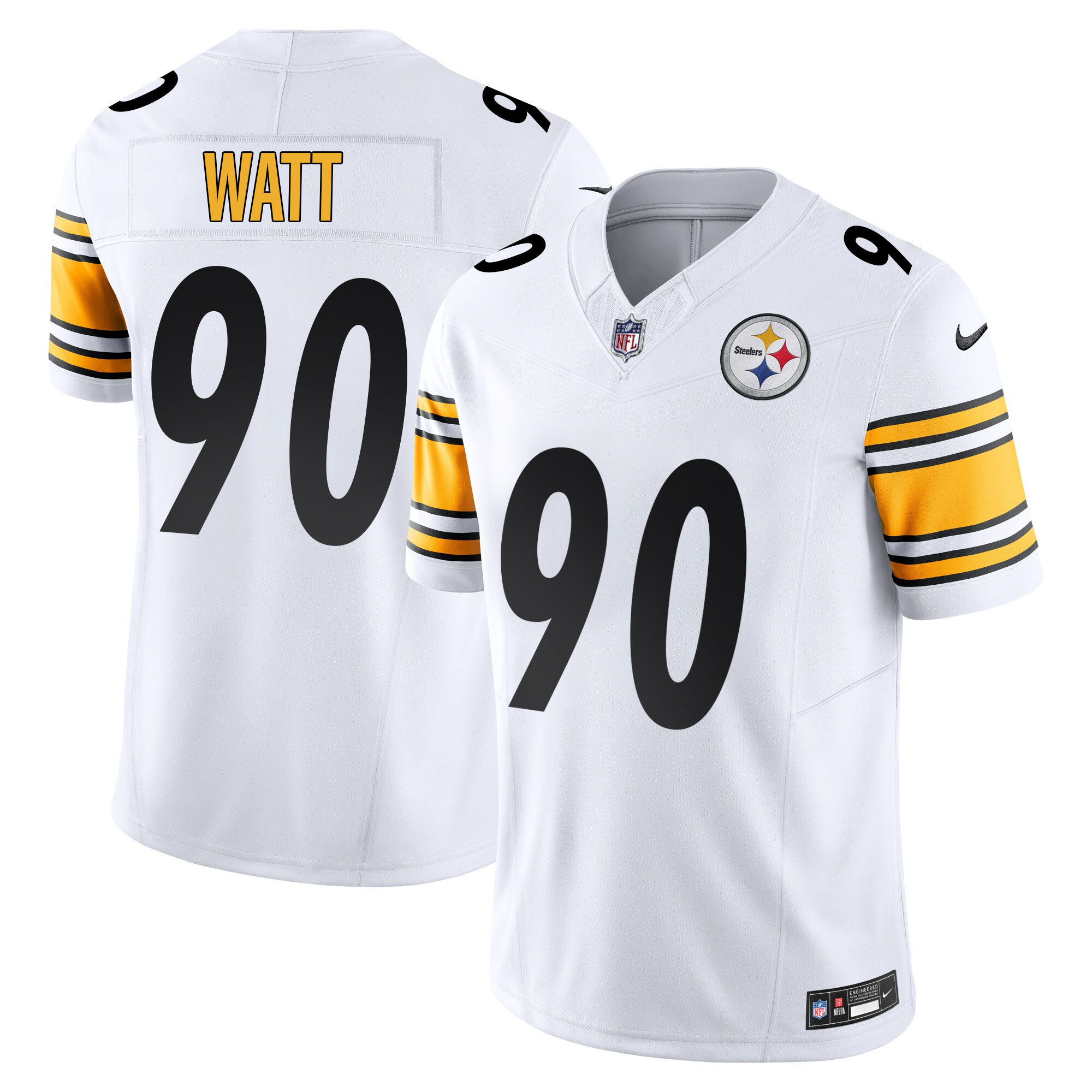 T. J. Watt Men's Pittsburgh Steelers Vapor Limited White Jersey - All Stitched
